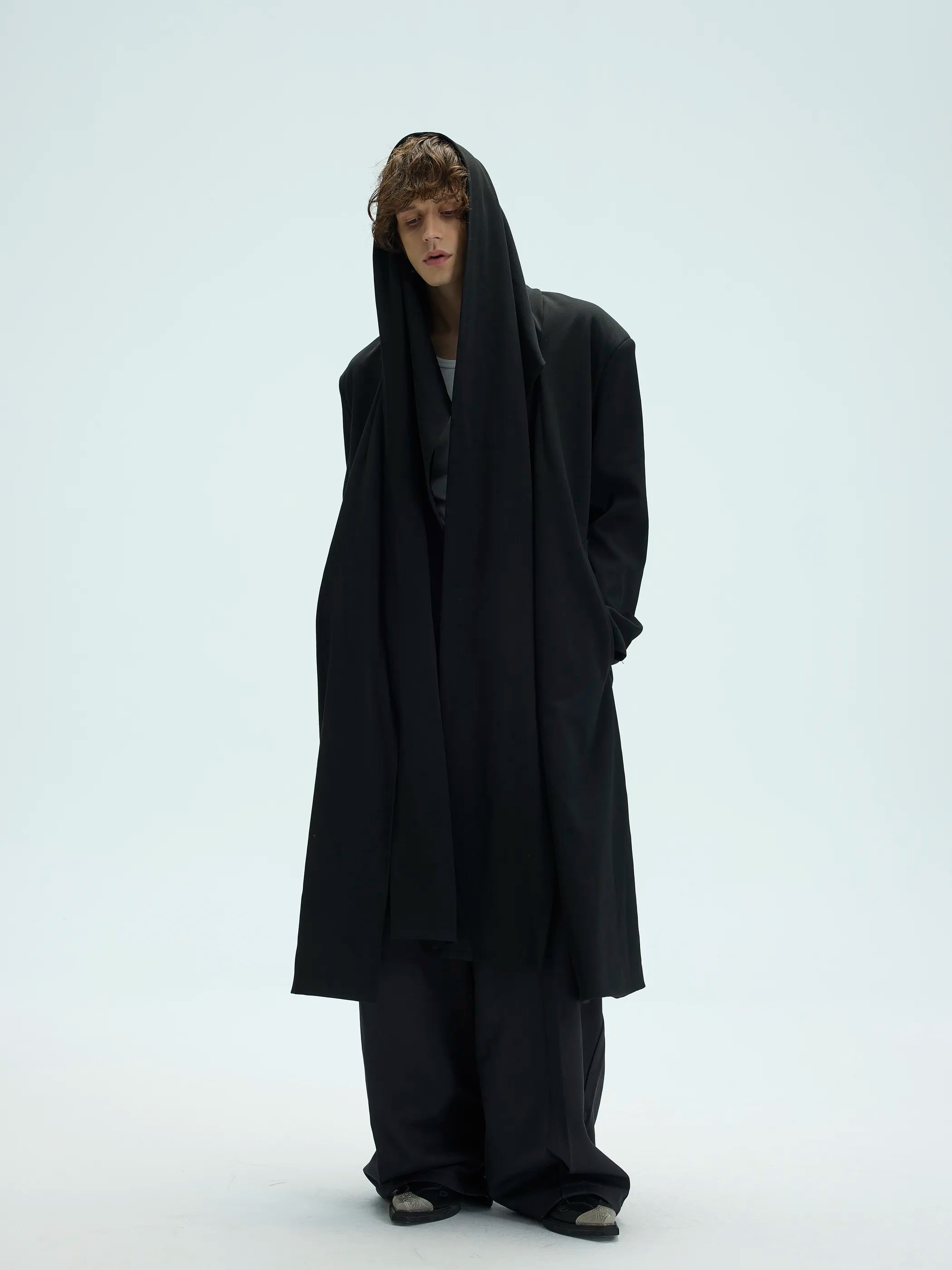 Model shot of Convertible Shawl Collar Extended Length 6