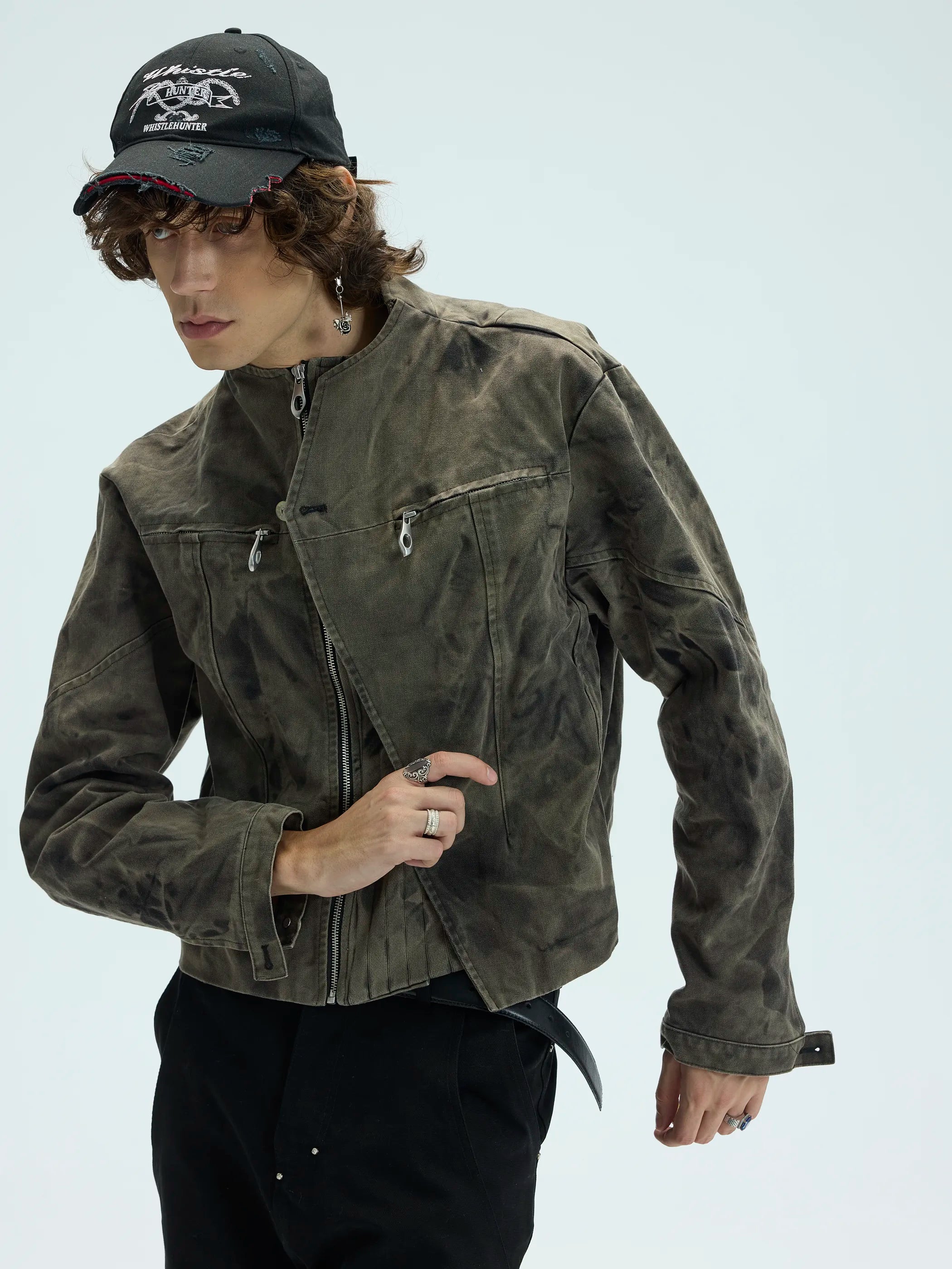 Model shot of Deconstructed False-Layer Jacket 6