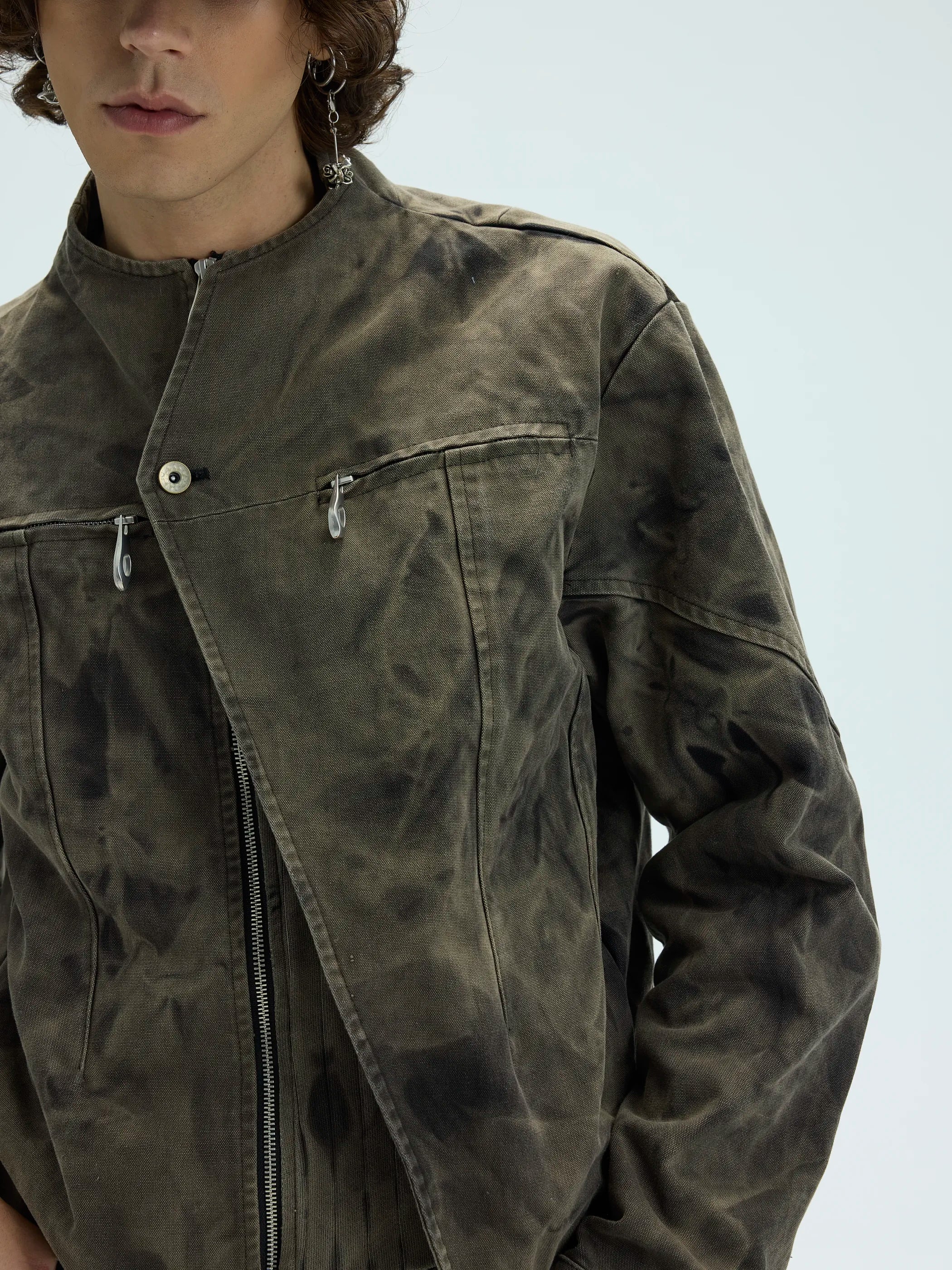 Model shot of Deconstructed False-Layer Jacket 7