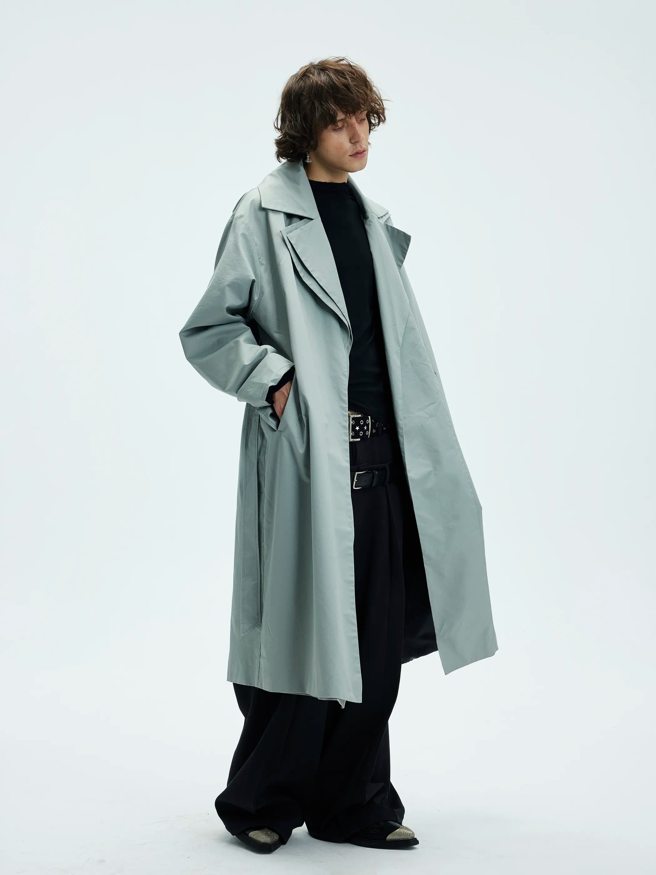 Model shot of Dual-Collar Chesterfield Coat 2