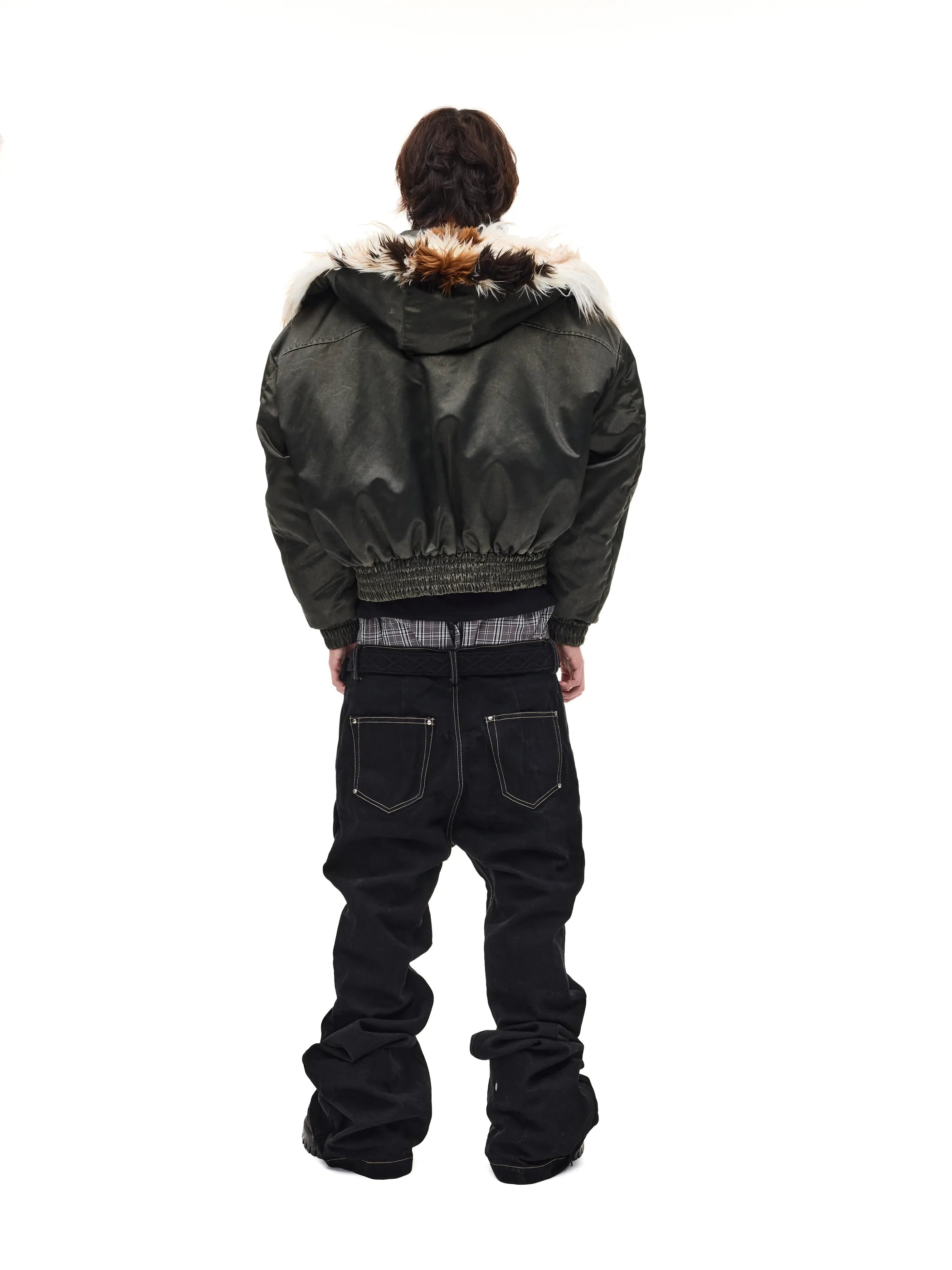 Bomber jacket with detachable hood