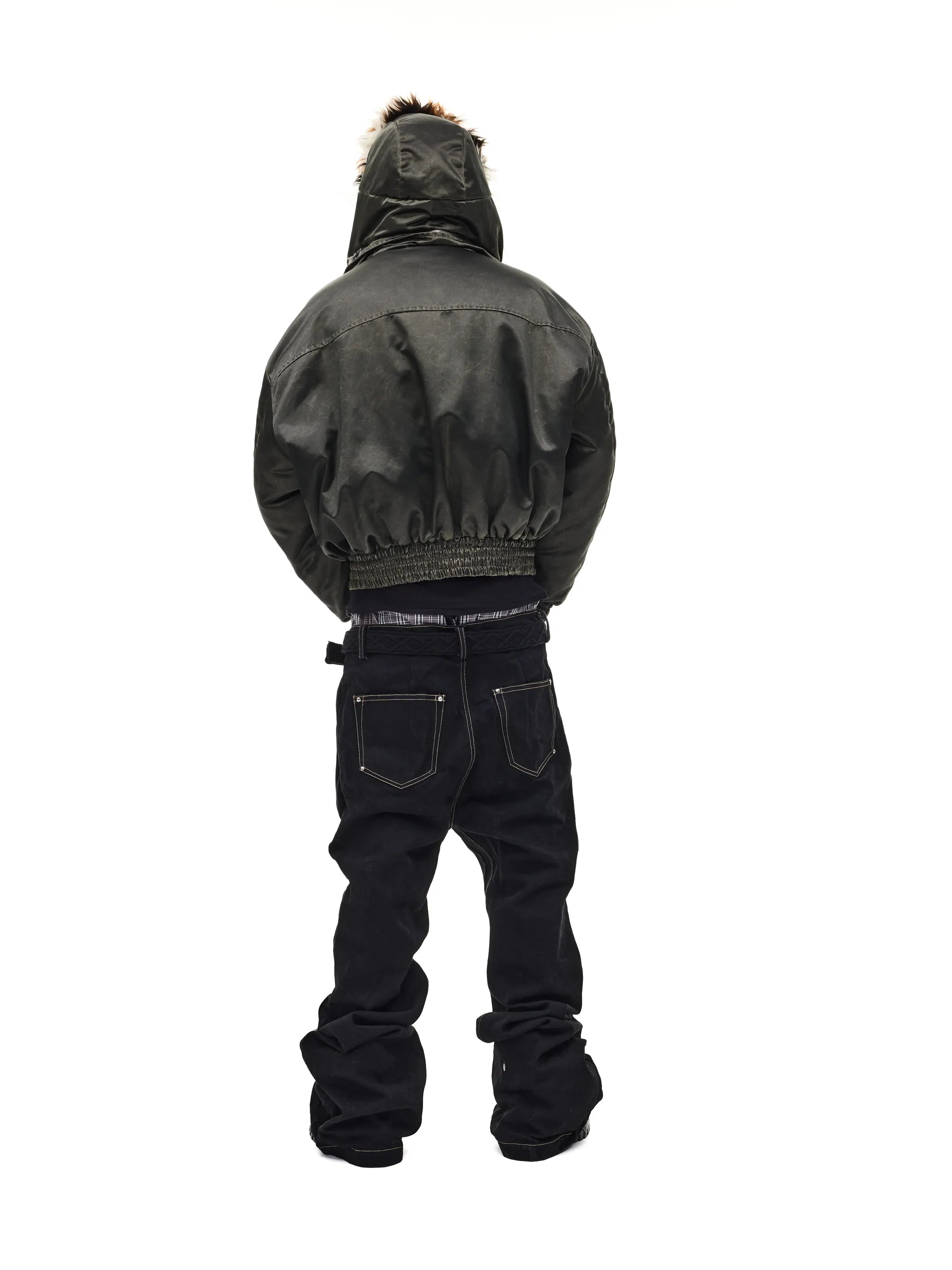 Bomber jacket with detachable hood