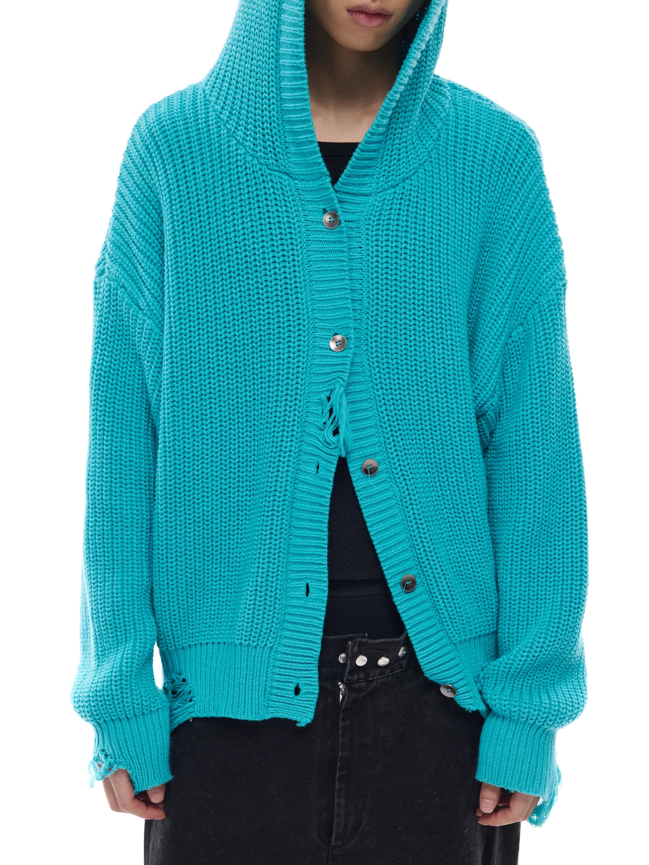 Distressed cardigan jacket