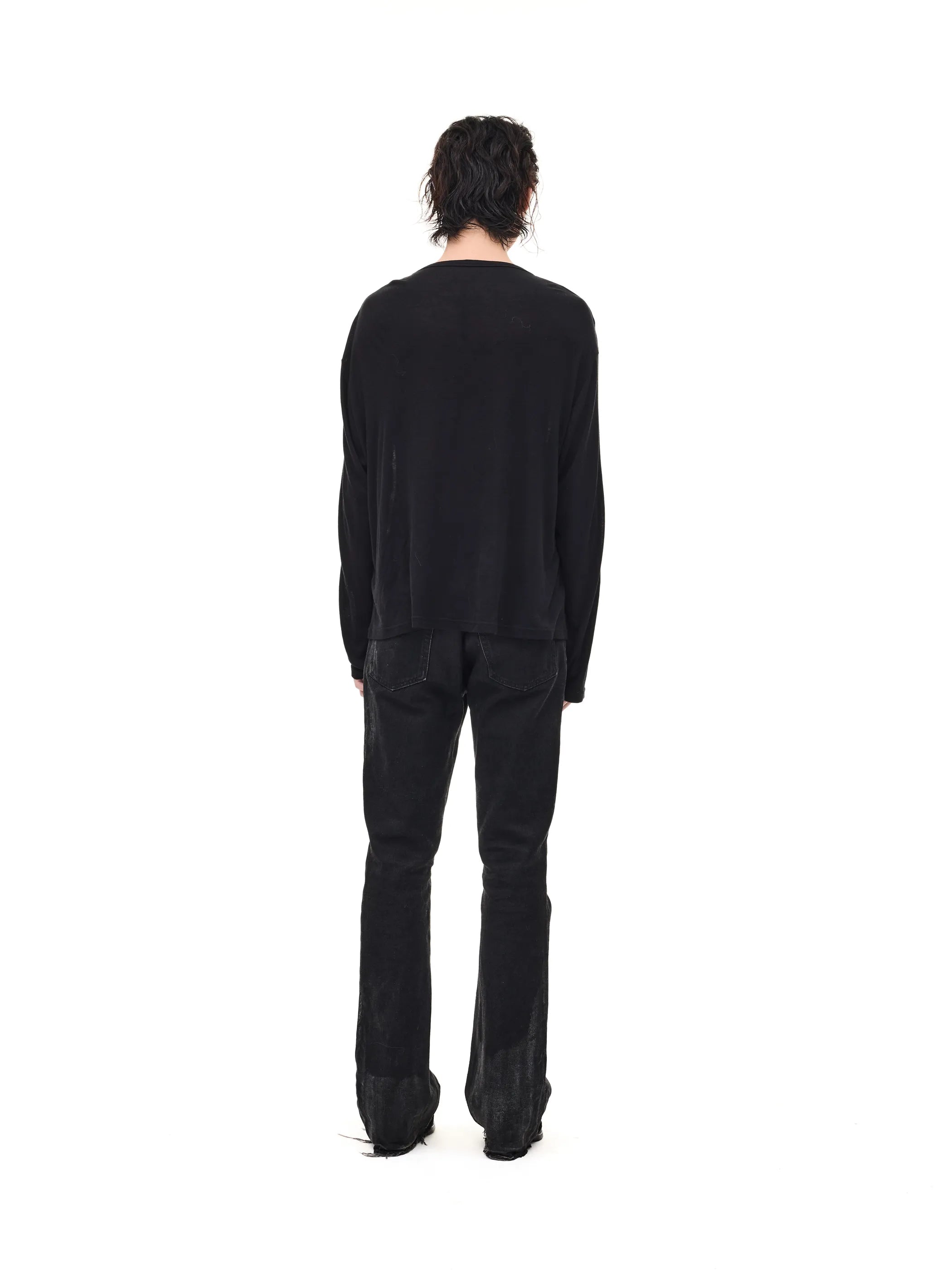 Lightweight Wool Henley Collar T-shirt