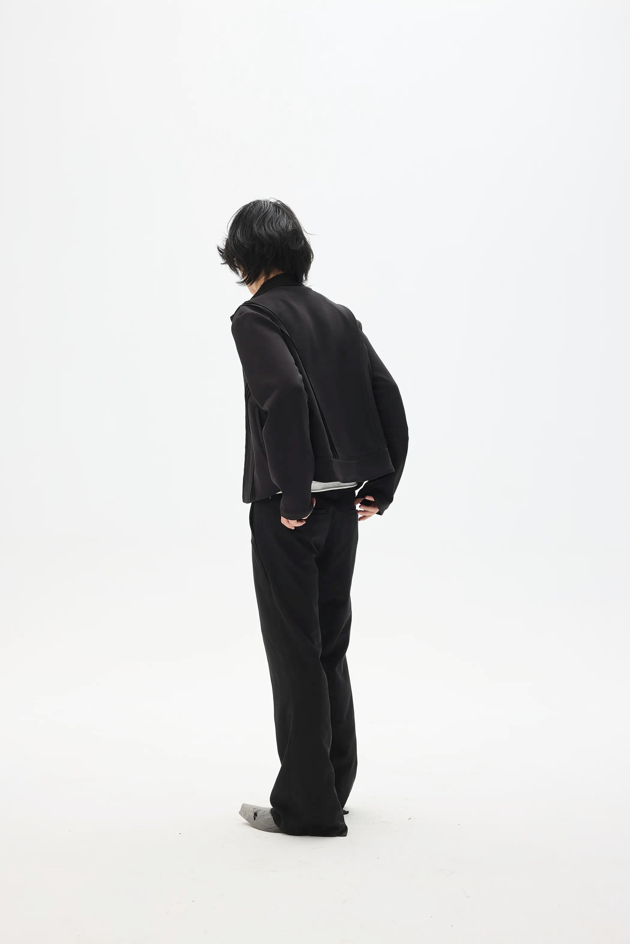 Model shot of Fleece Stand Collar Zip-Up Hoodie 8
