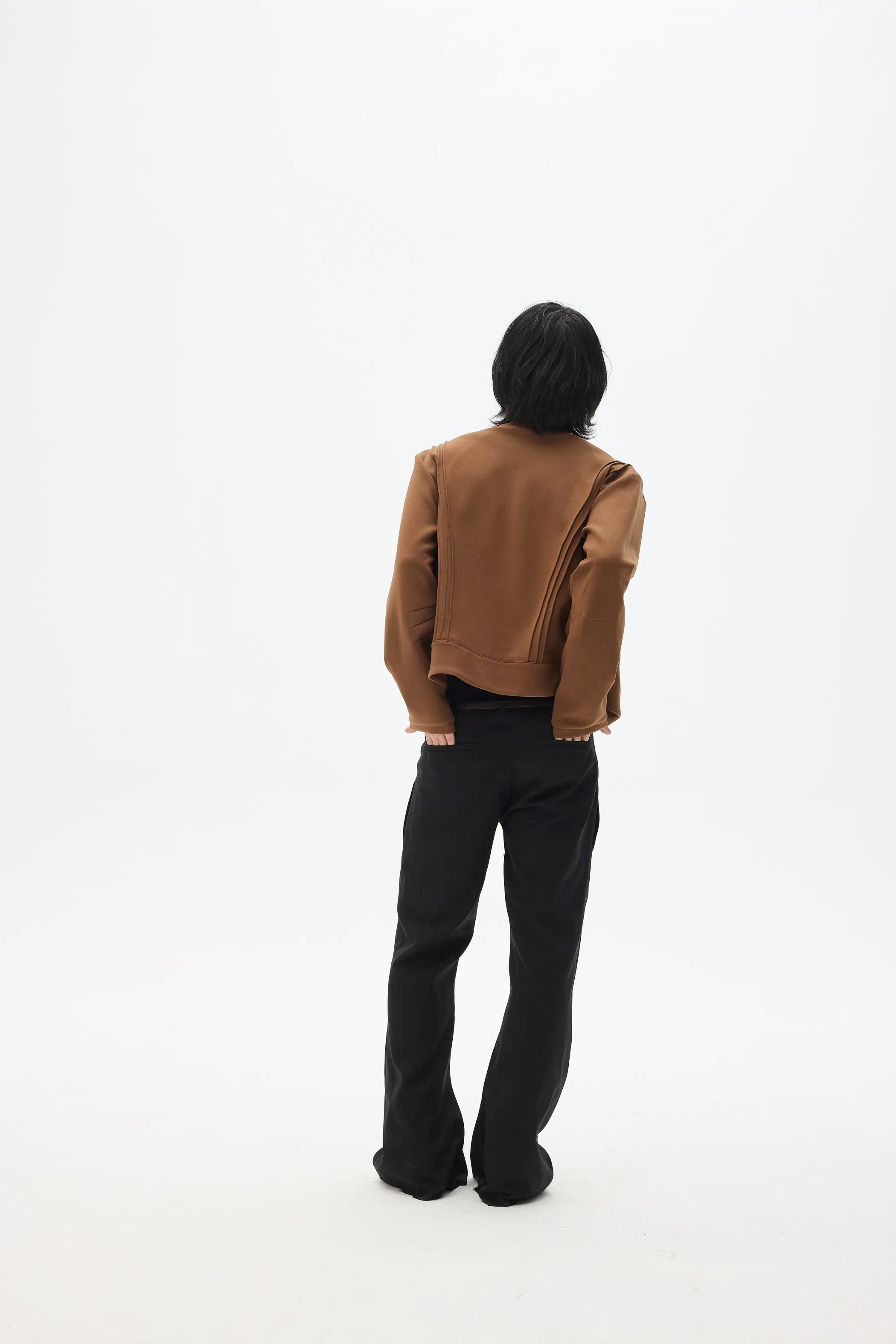 Model shot of Fleece Stand Collar Zip-Up Hoodie 8