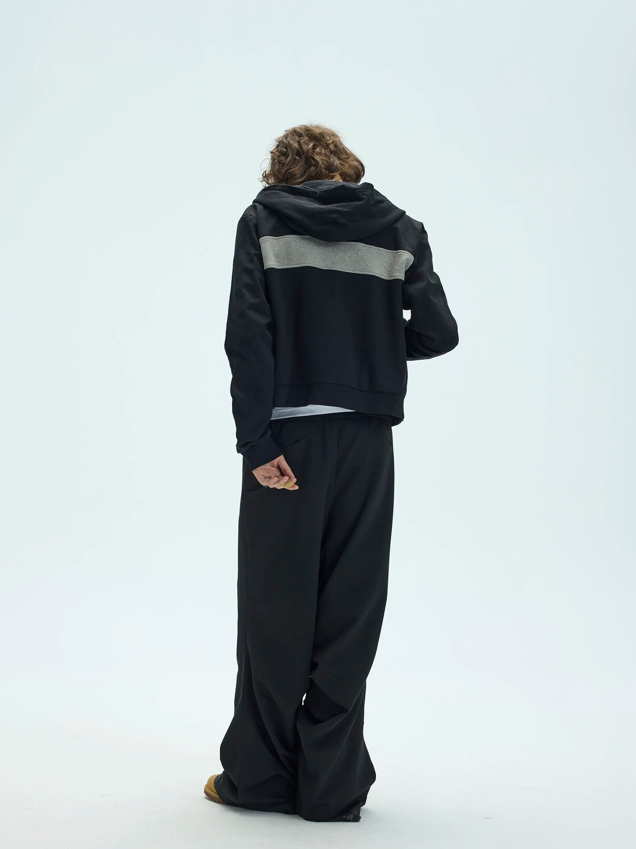 Model shot of Preppy Patchwork Embroidered Hoodie 6