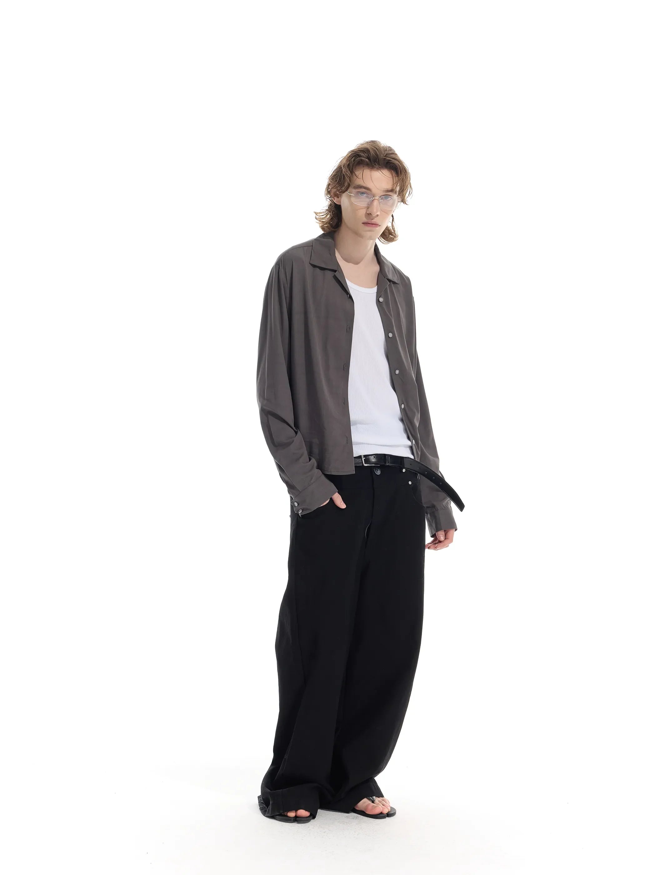 Model shot of Rose Fabric Long Shirt 8
