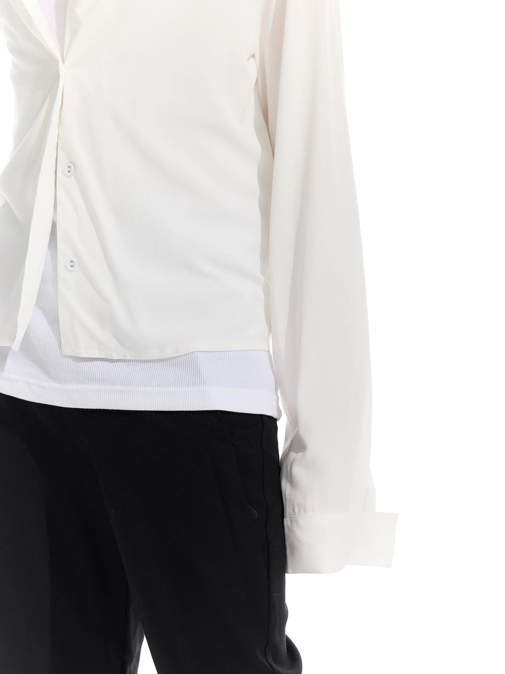 Model shot of Rose Fabric Long Shirt 4