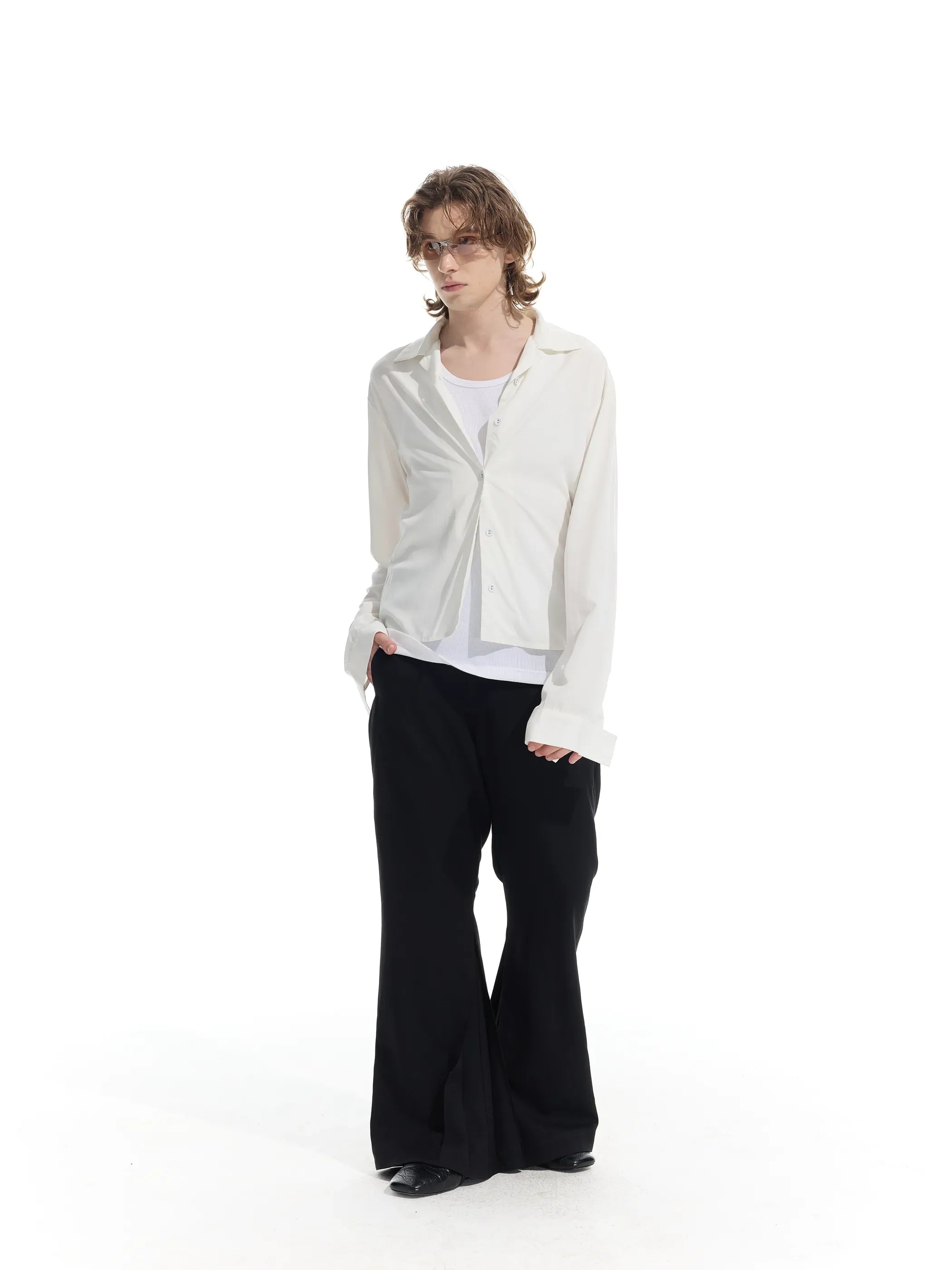 Model shot of Rose Fabric Long Shirt 7