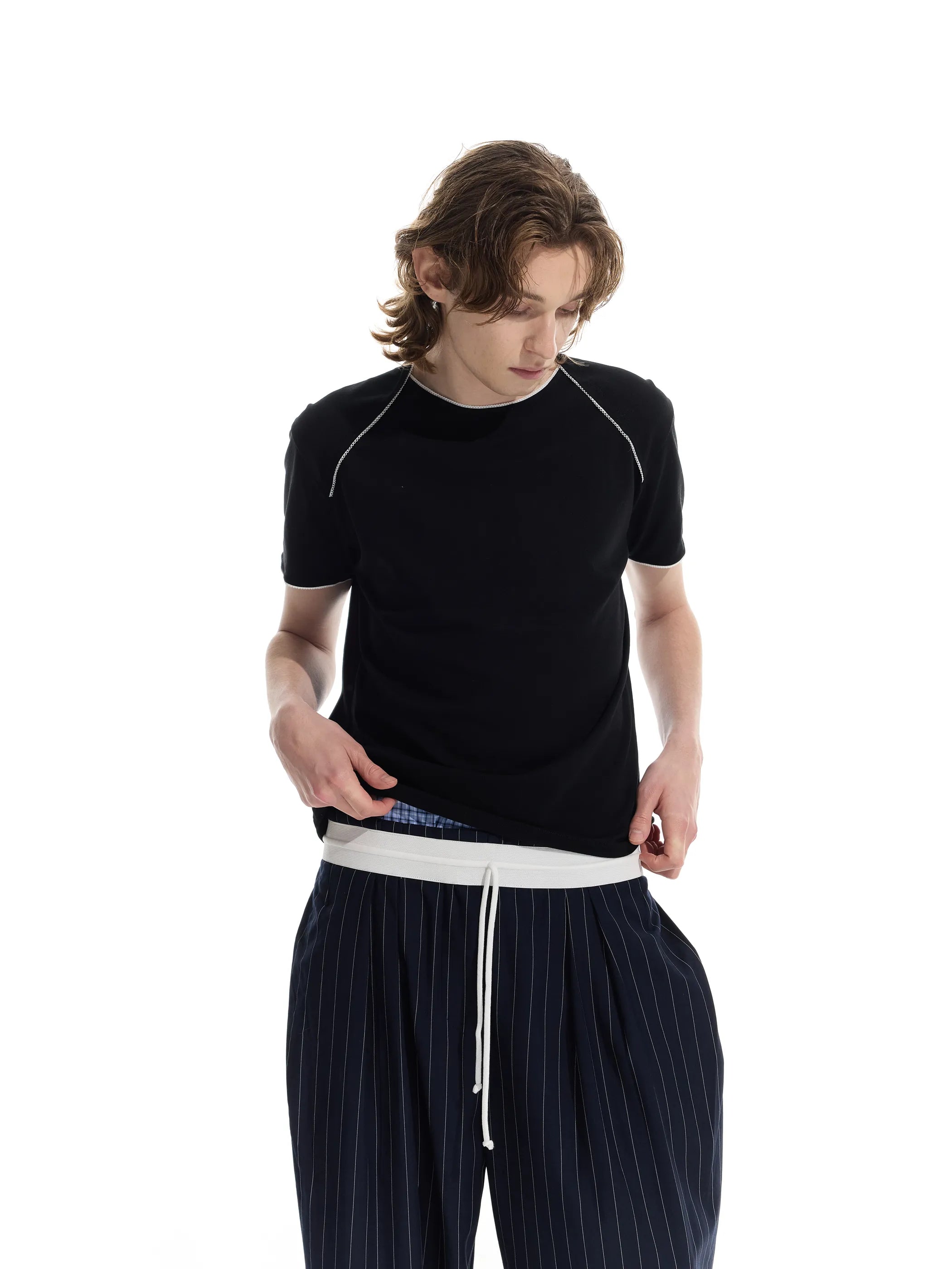 Model shot of Sorona Lace Trim T-Shirt 4