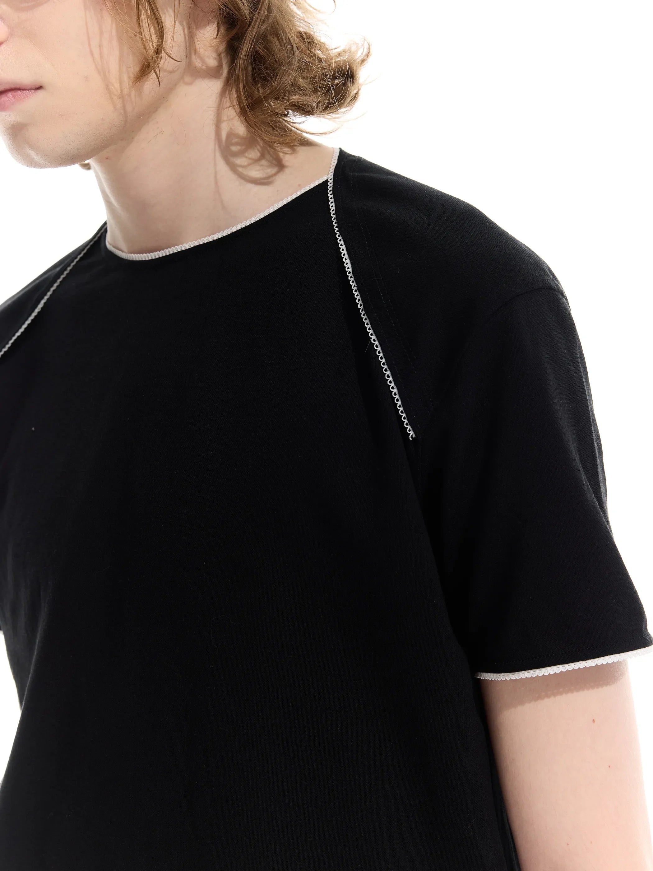 Model shot of Sorona Lace Trim T-Shirt 5