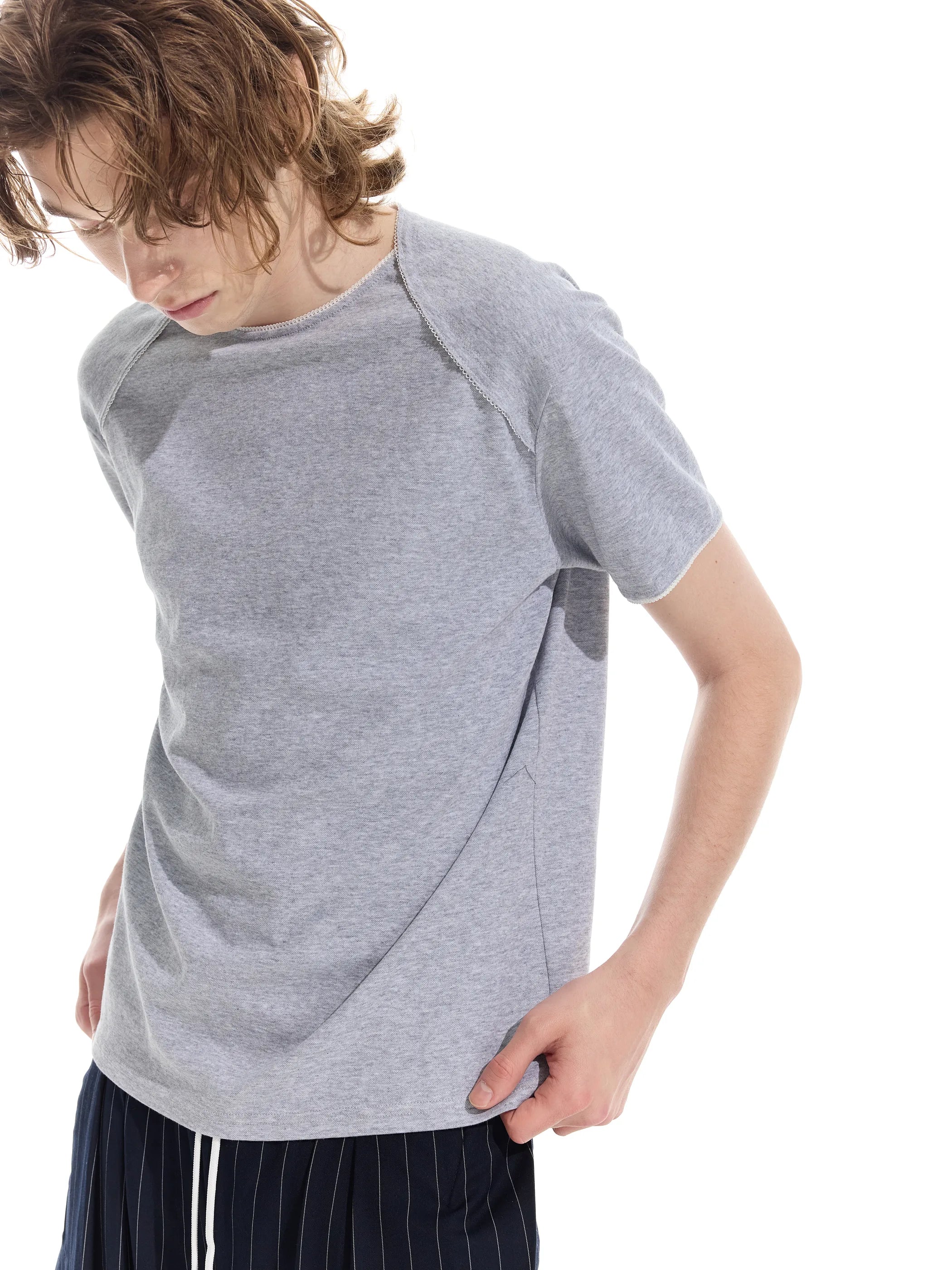 Model shot of Sorona Lace Trim T-Shirt 4