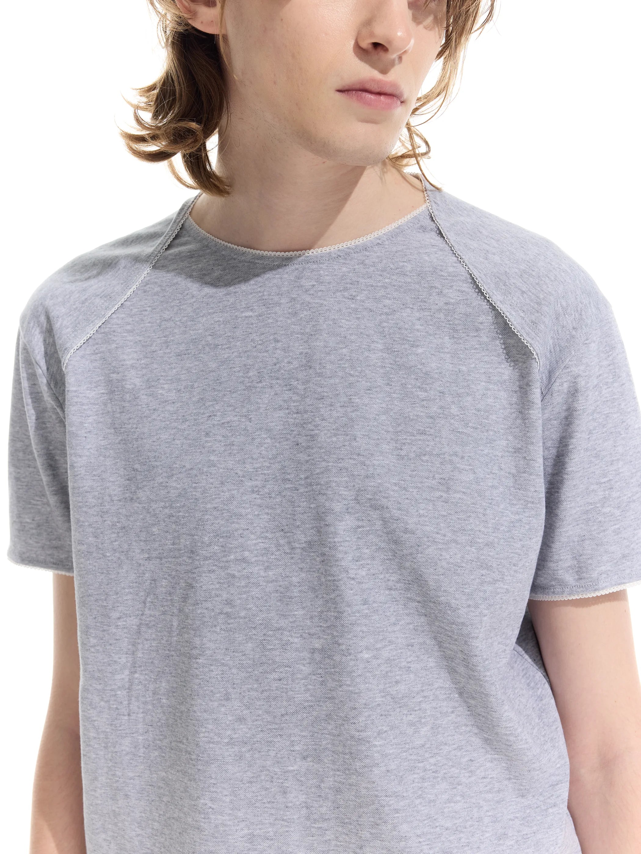 Model shot of Sorona Lace Trim T-Shirt 5