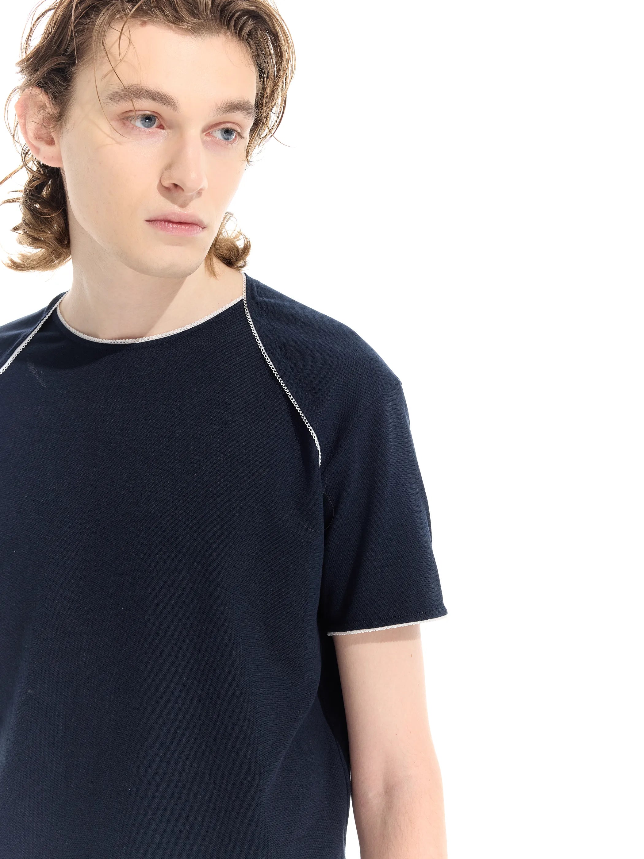 Model shot of Sorona Lace Trim T-Shirt 4