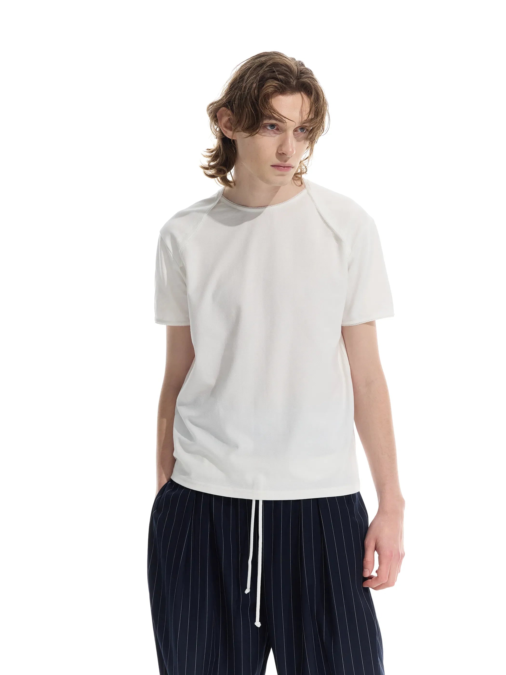 Model shot of Sorona Lace Trim T-Shirt 3