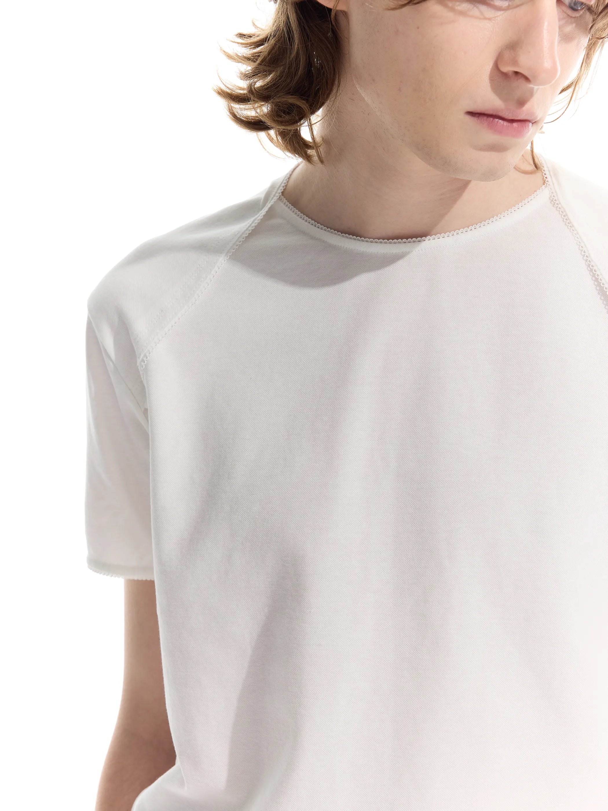 Model shot of Sorona Lace Trim T-Shirt 4