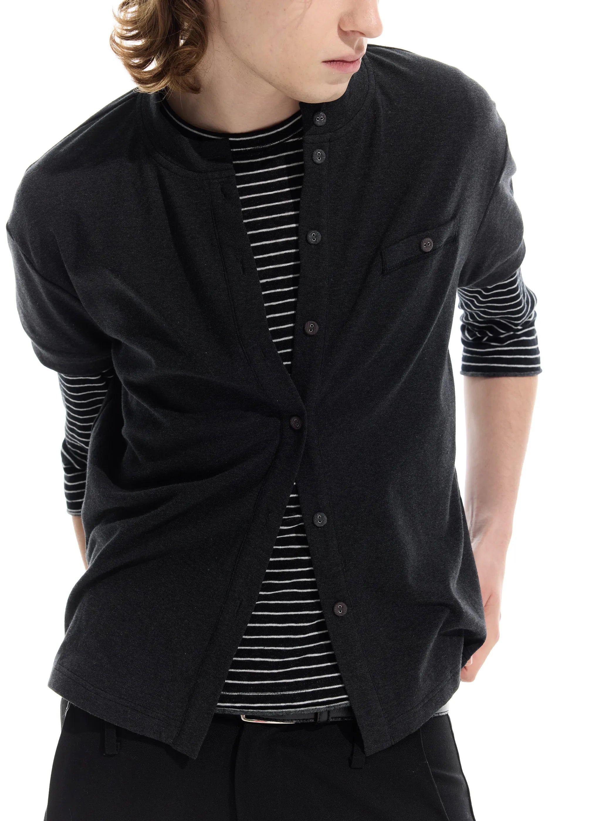Wool-blend short cardigan