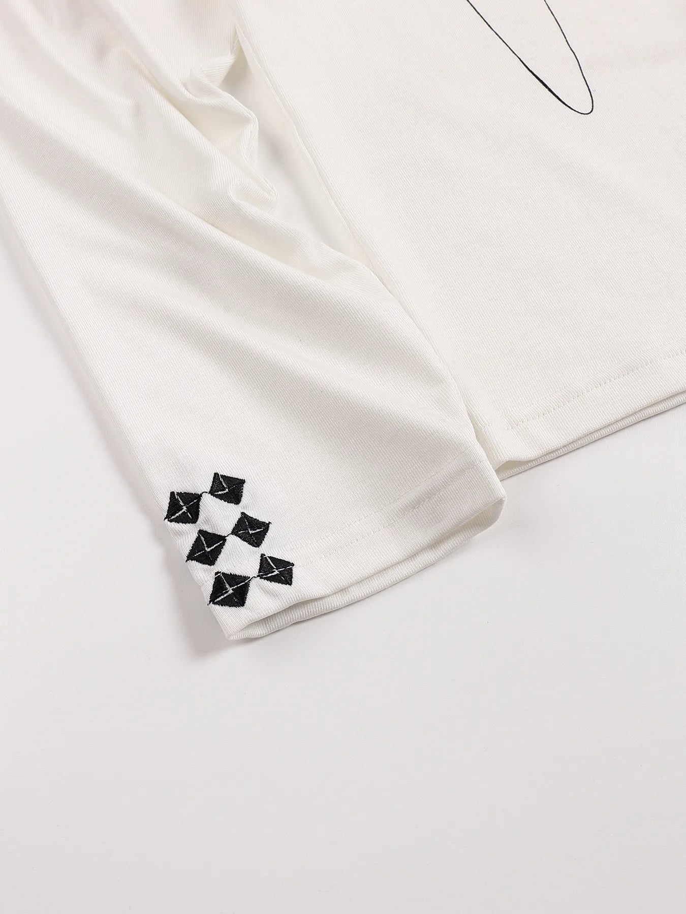 Embroidered Print Patchwork Fitted Long-sleeve Jersey