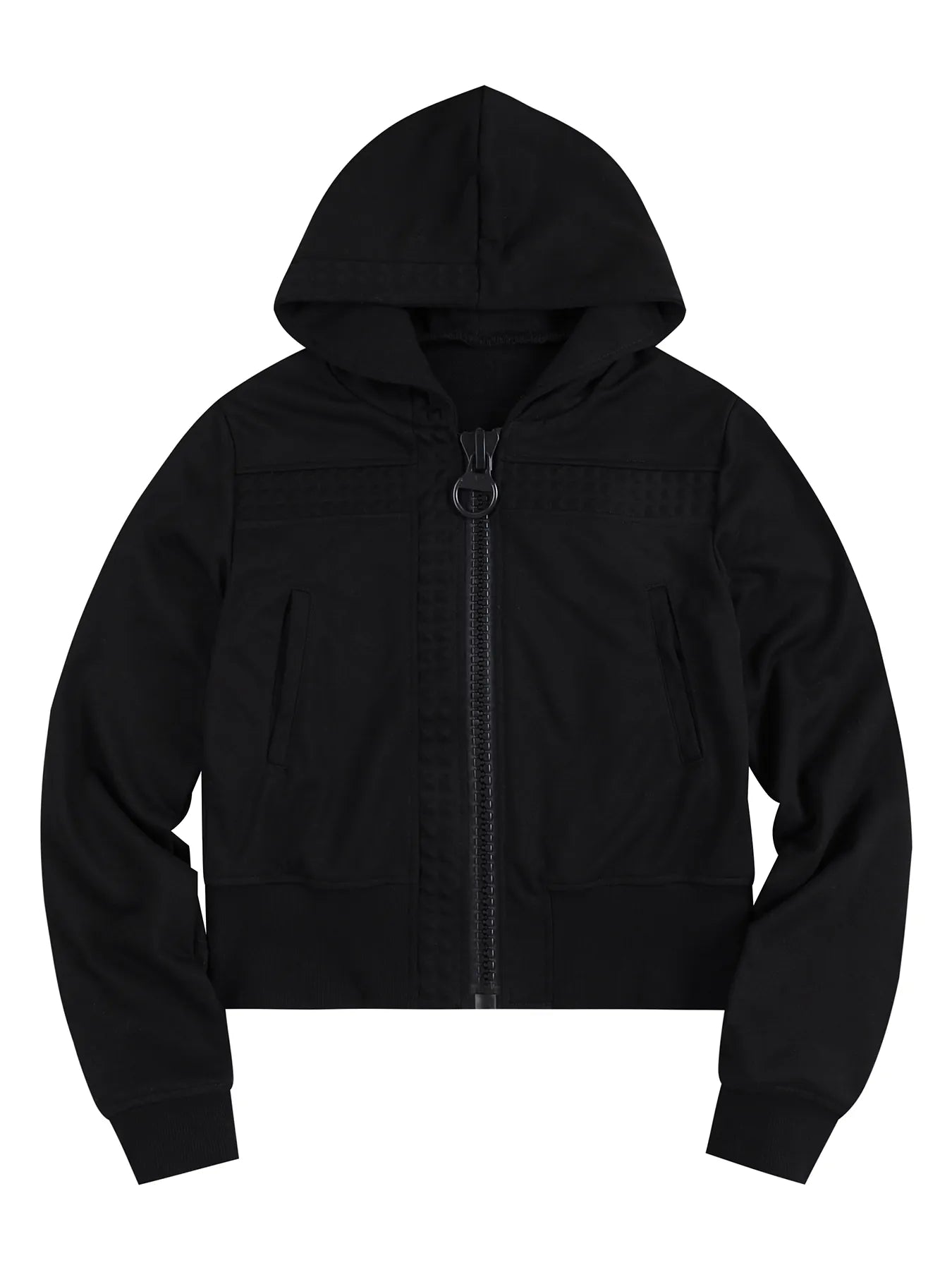 Large Zip Embossed Cross Hoodie