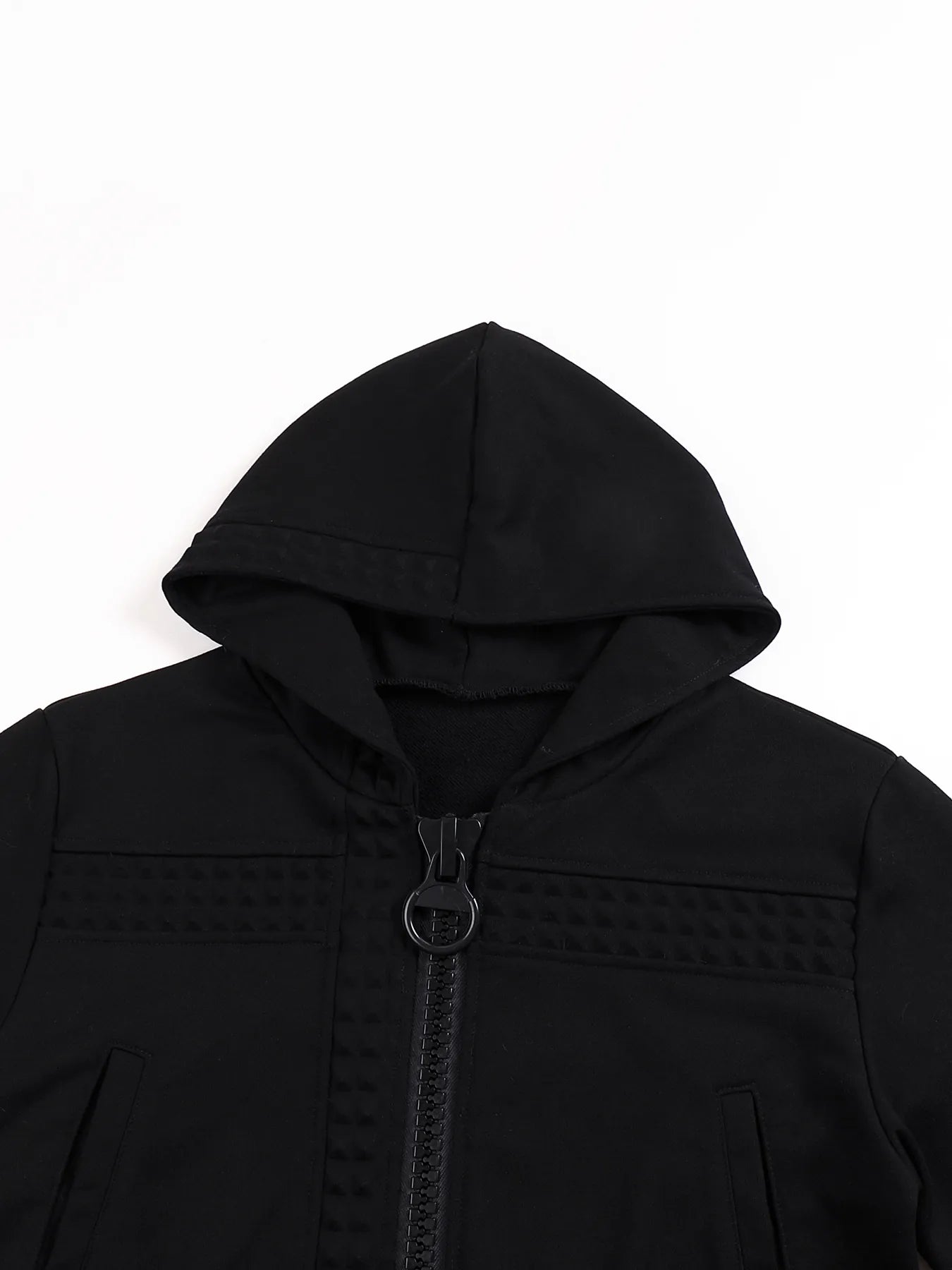 Large Zip Embossed Cross Hoodie