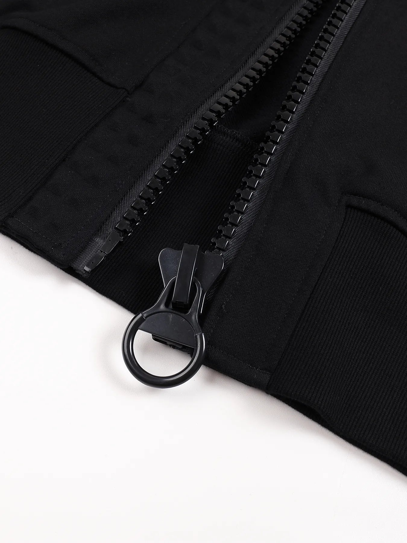 Large Zip Embossed Cross Hoodie