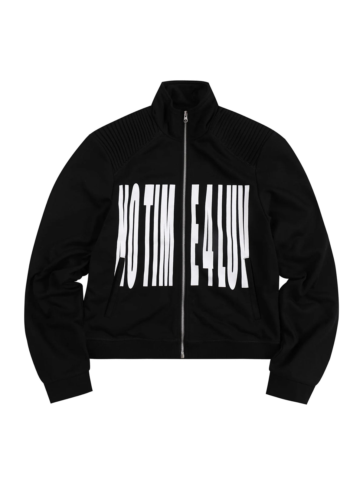 Printed Pleated-Shoulder Sweatshirt Jacket