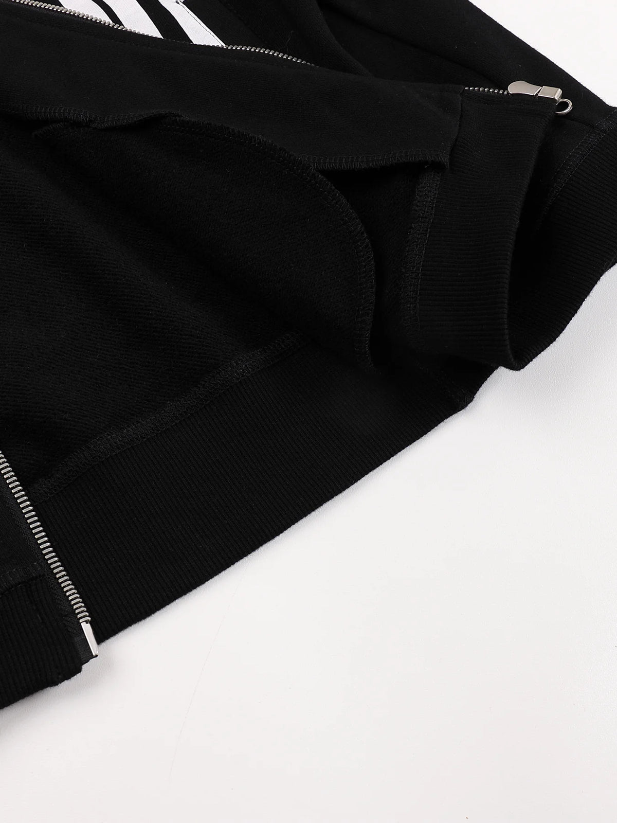 Printed Pleated-Shoulder Sweatshirt Jacket