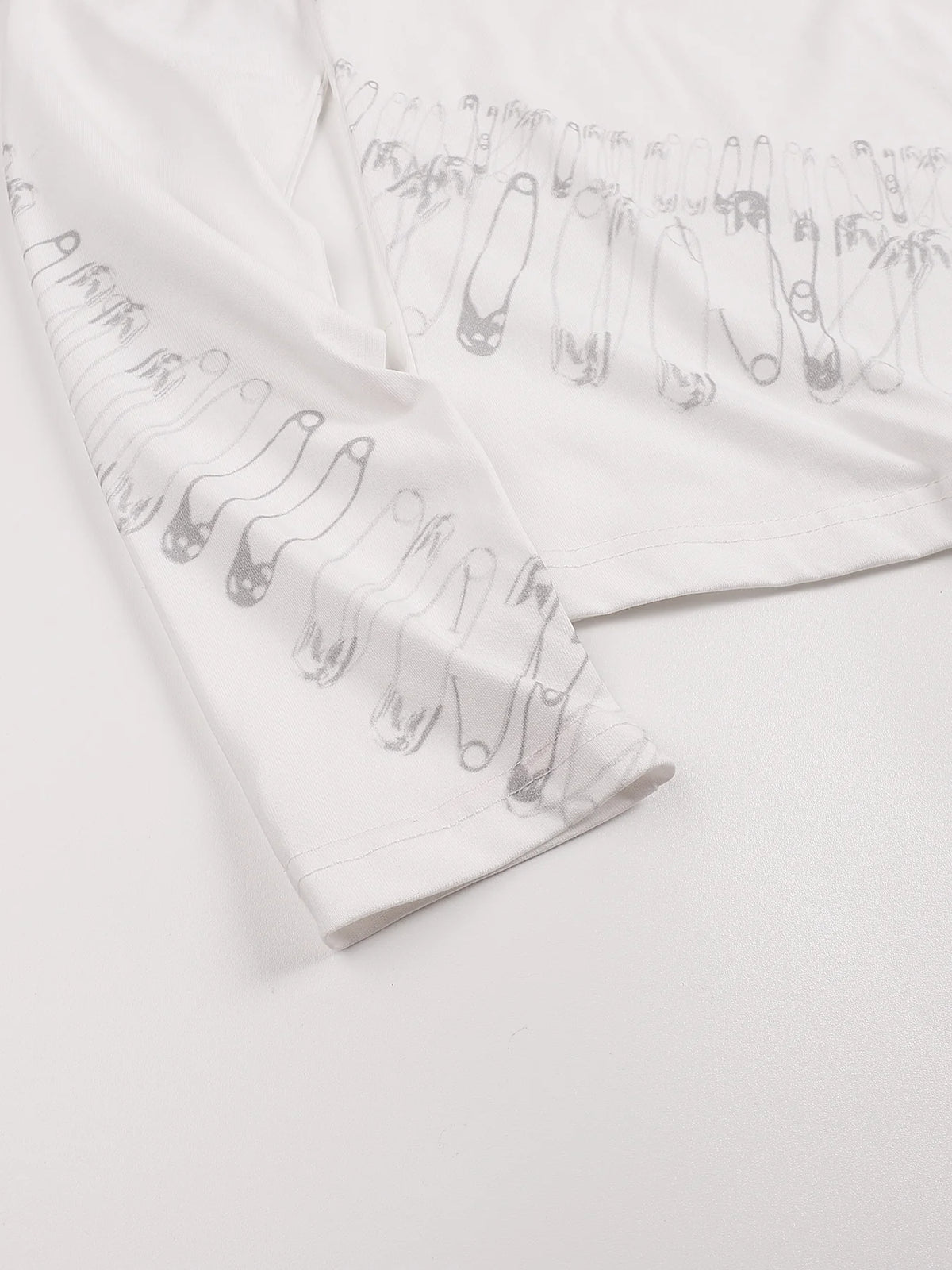 Safety-Pin Print Slim-Fit Long-Sleeve T-Shirt
