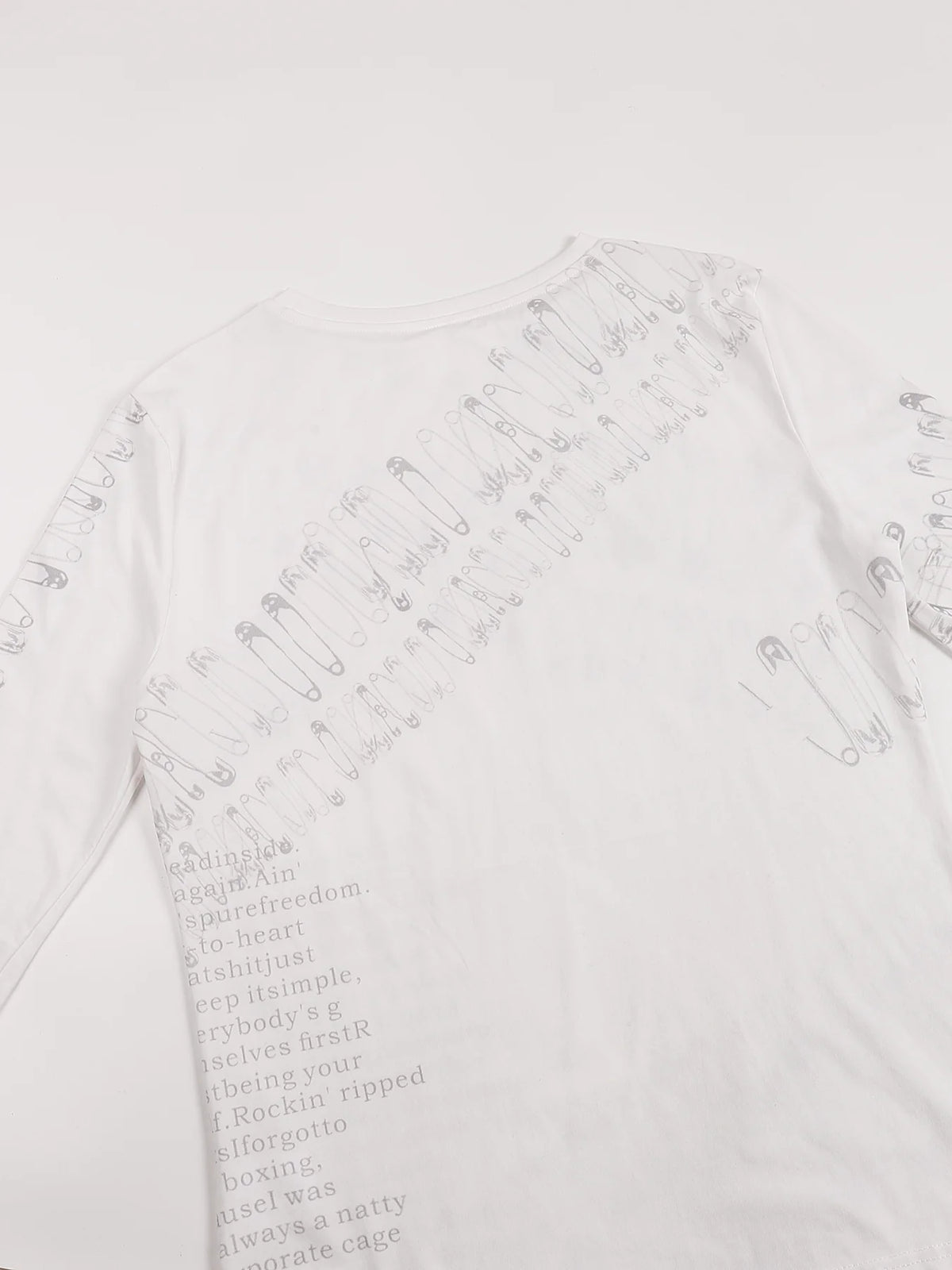 Safety-Pin Print Slim-Fit Long-Sleeve T-Shirt