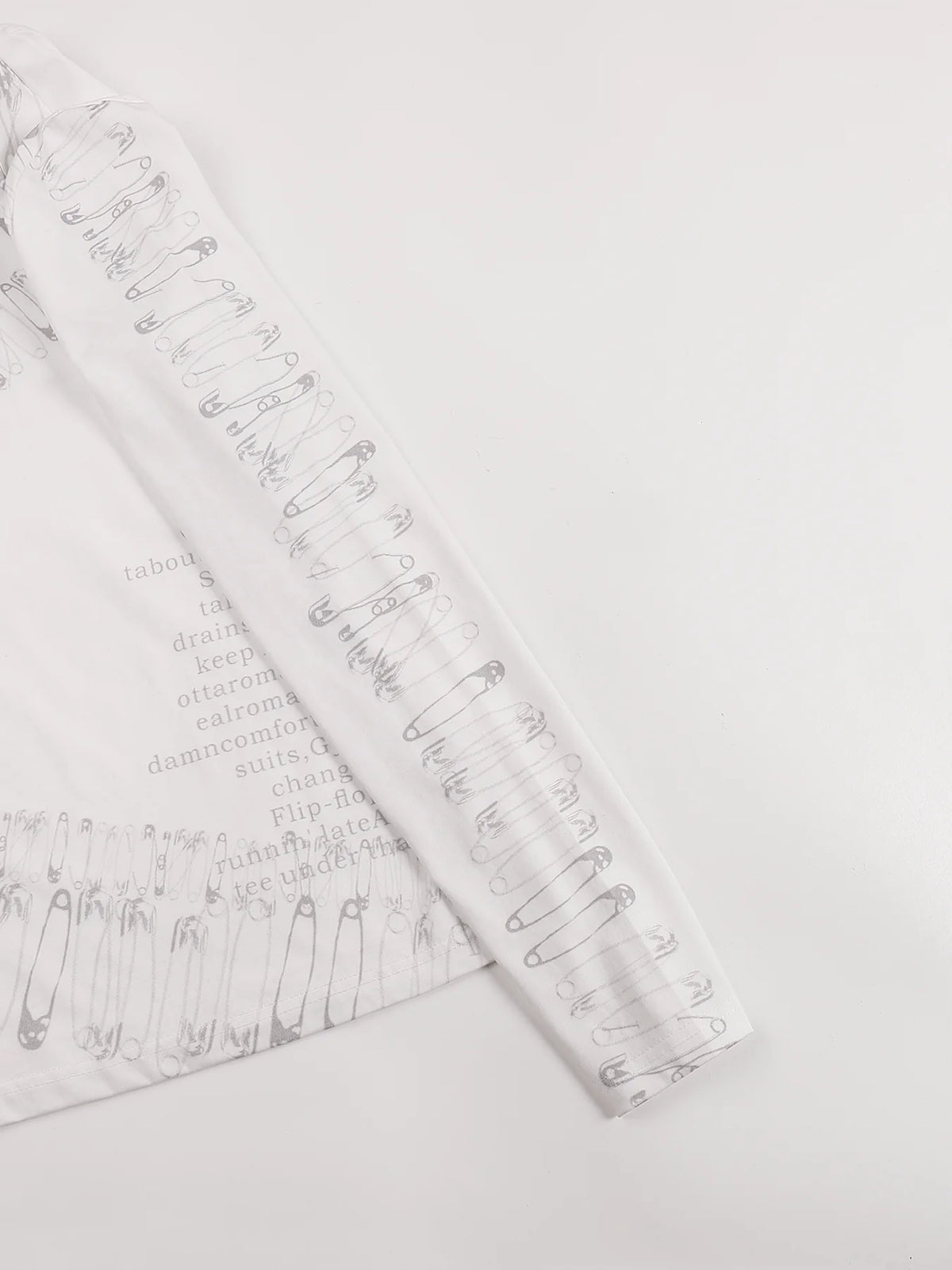 Safety-Pin Print Slim-Fit Long-Sleeve T-Shirt