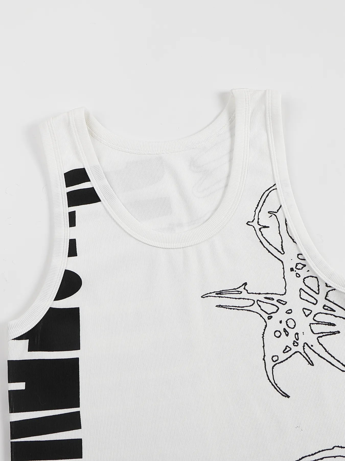 Graffiti high-stretch tank top