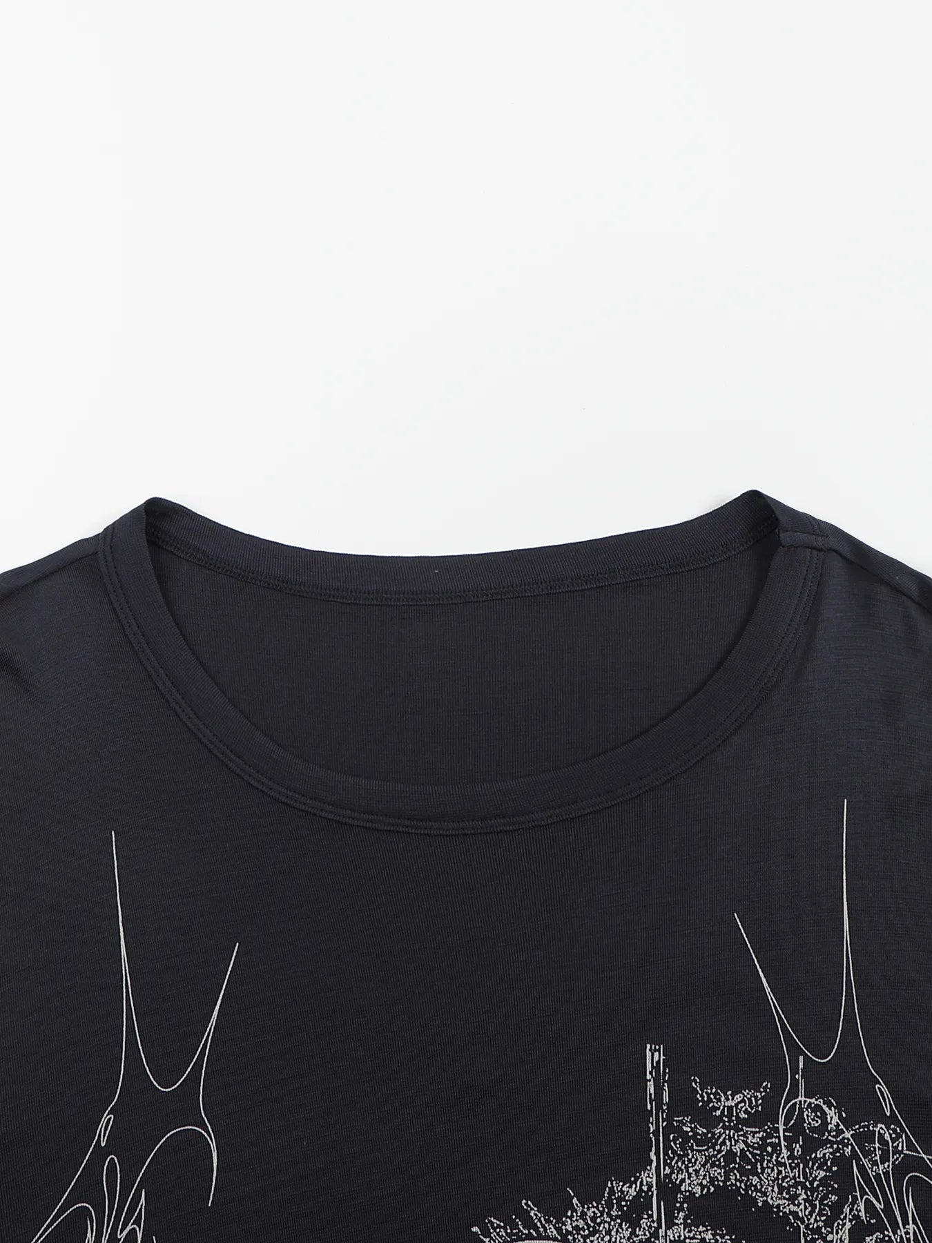 Lyocell jersey-print long-sleeve tee