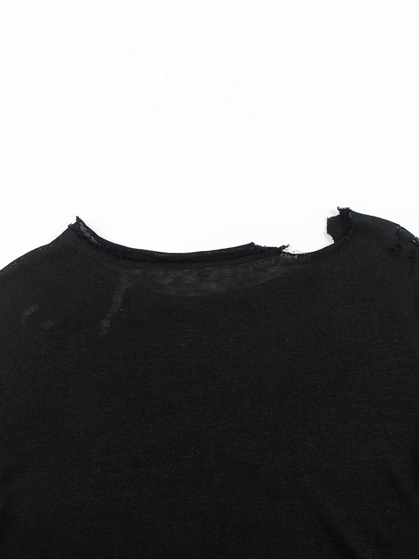 Pin-snap long-sleeve knit tee