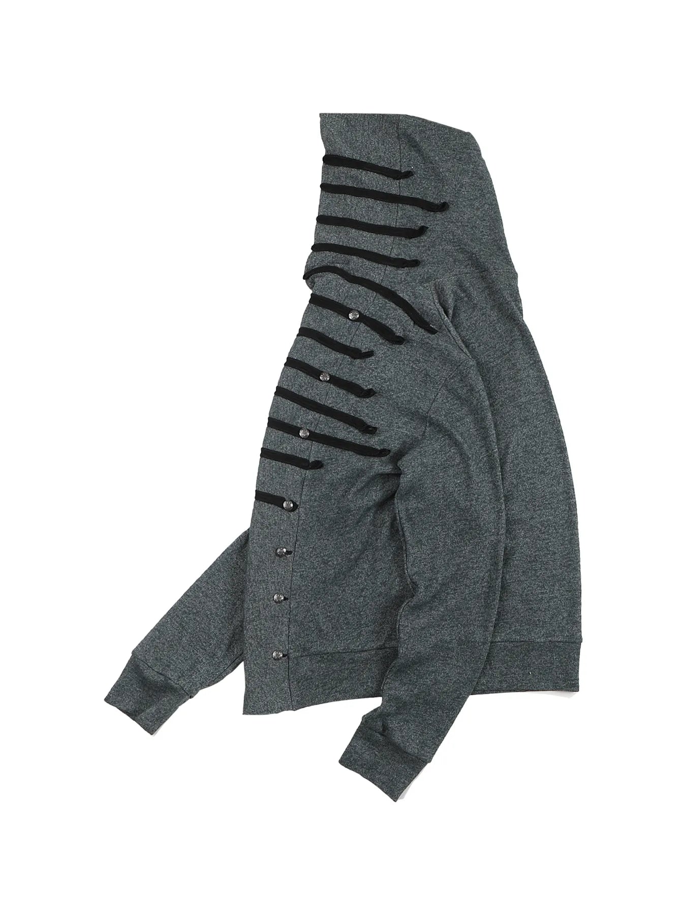 Regimental-tape hooded cardigan