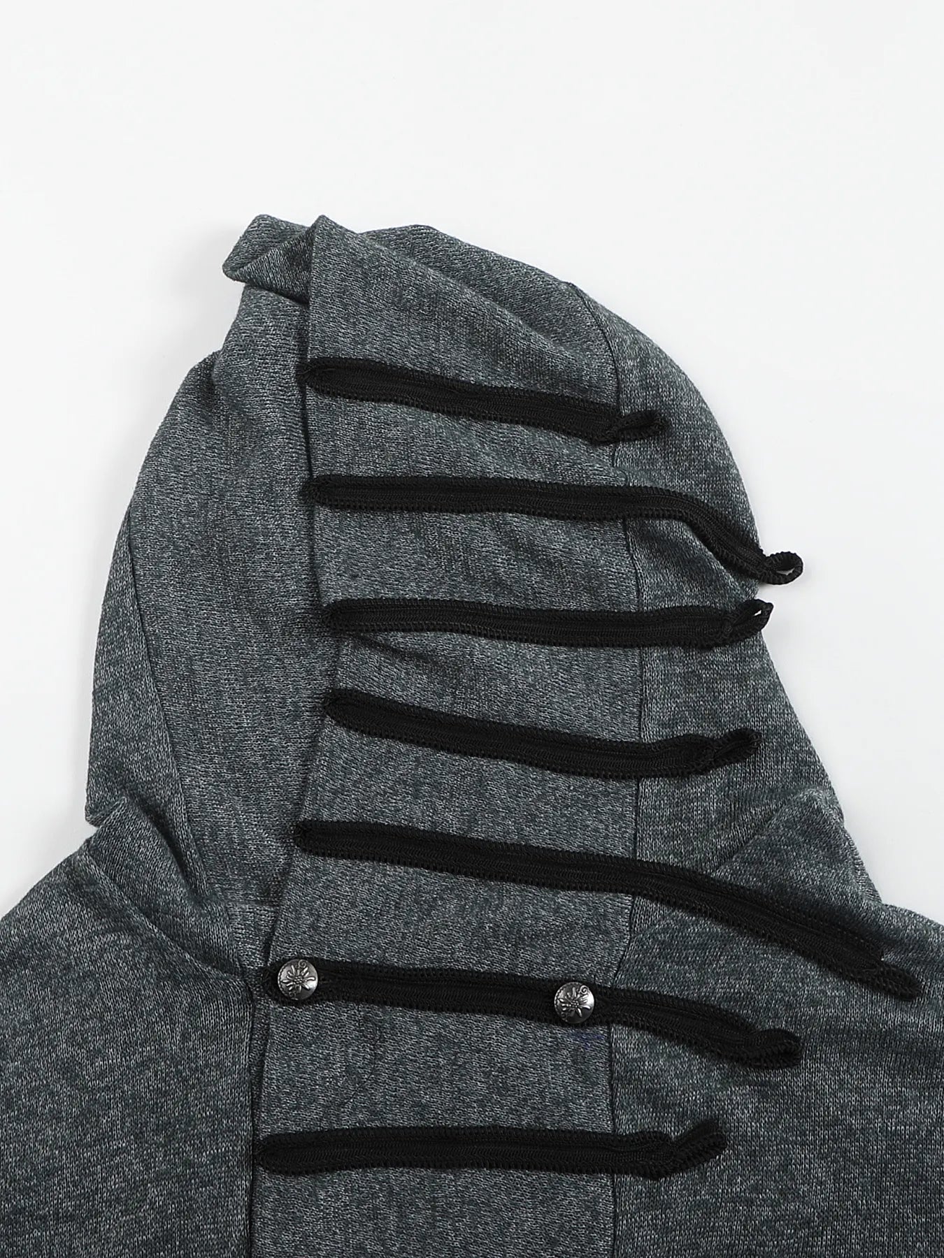 Regimental-tape hooded cardigan