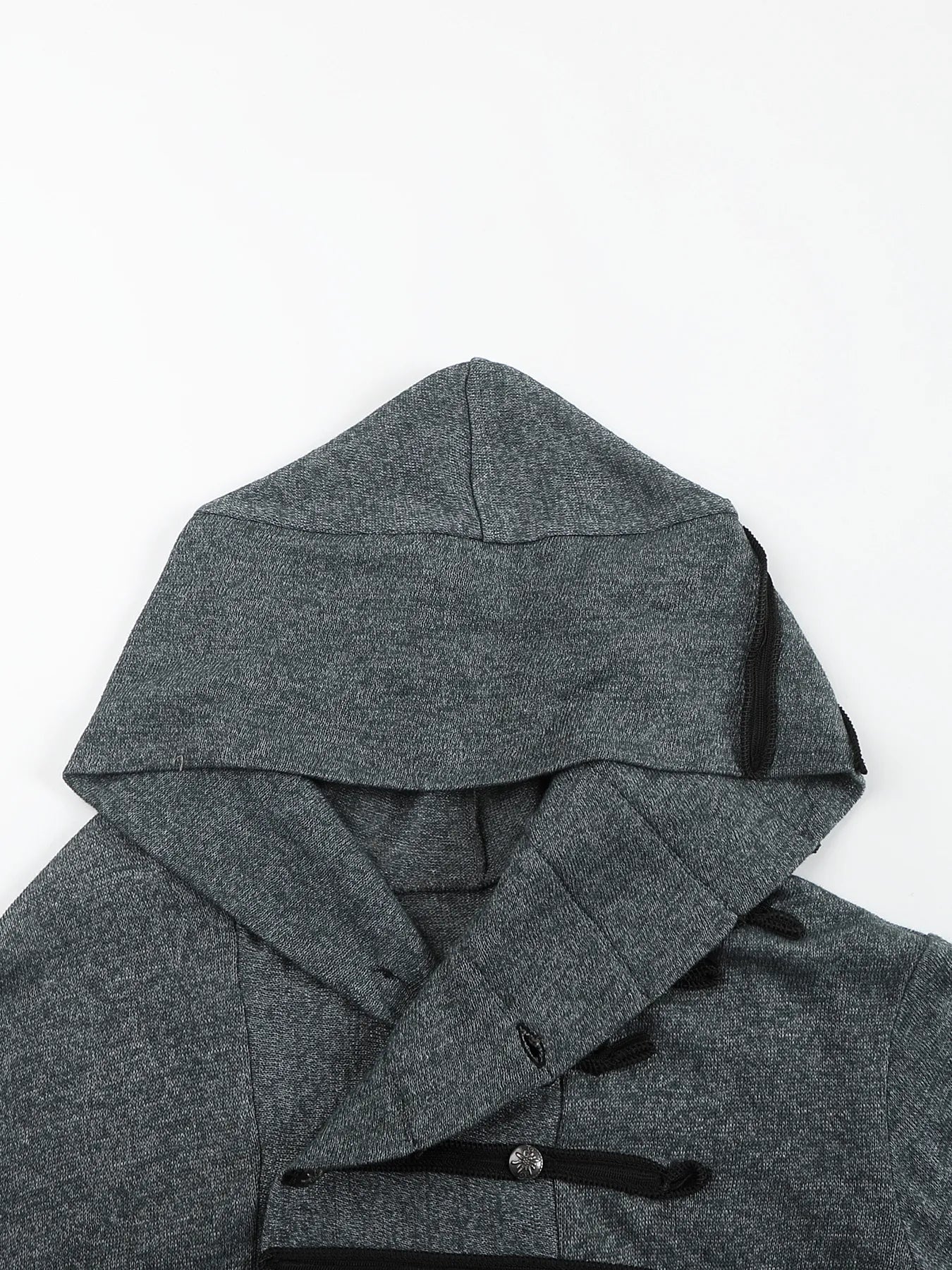 Regimental-tape hooded cardigan
