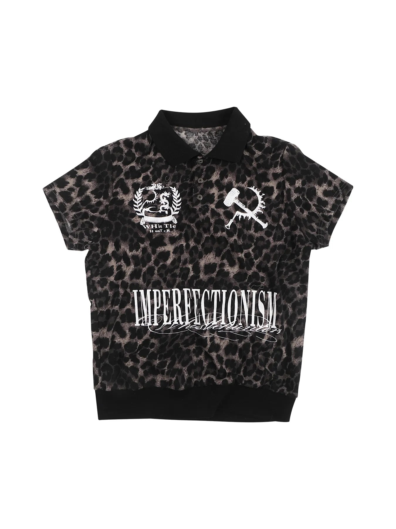 Leopard print polo shirt