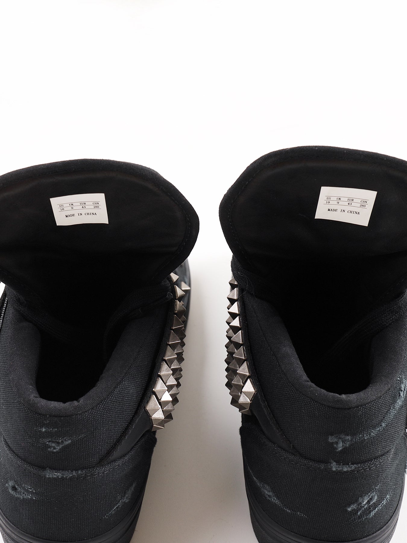 Silver Wing Studded Canvas Hi-Top Shoes