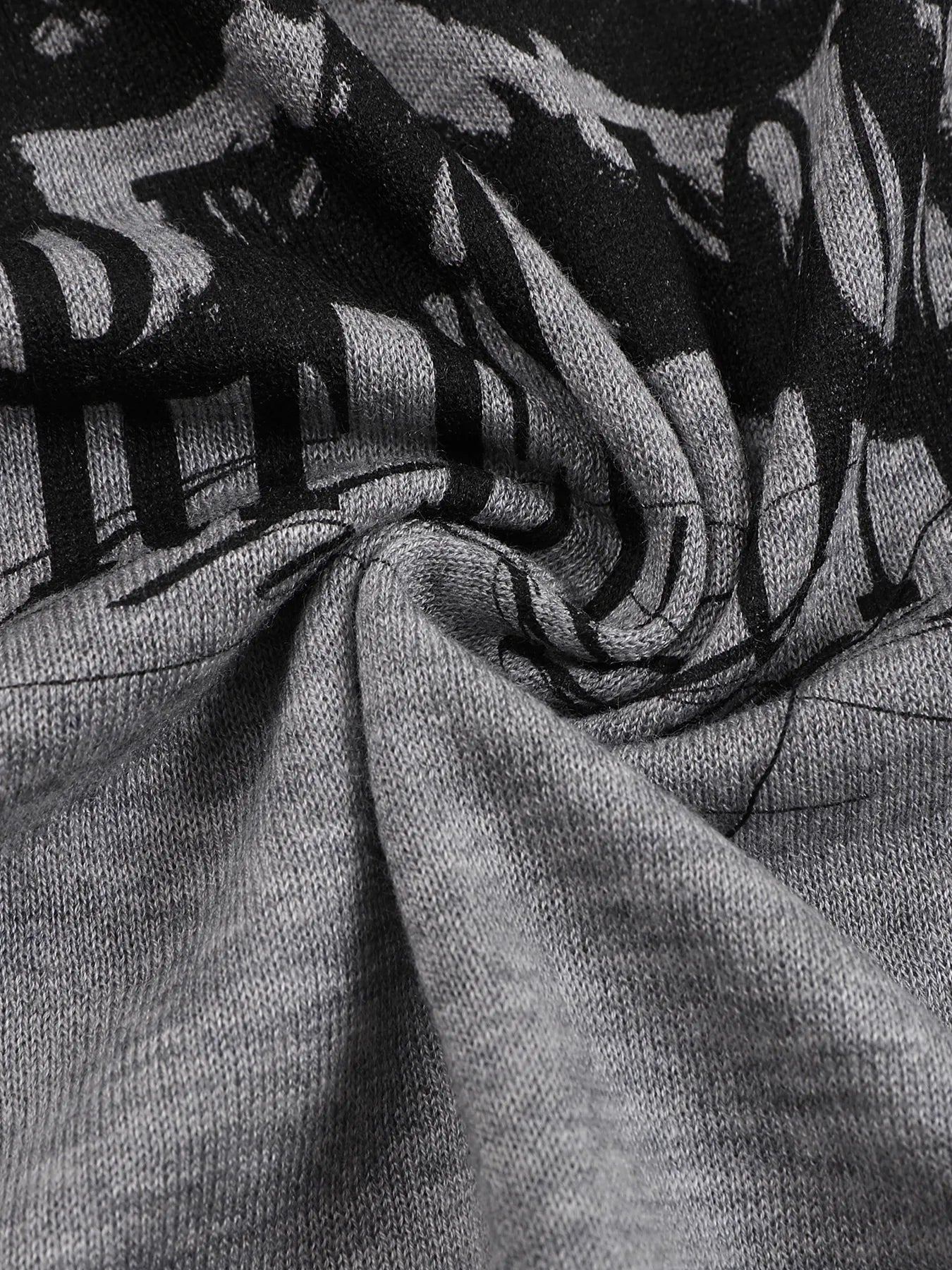 Wool blended printed short-sleeved shirt