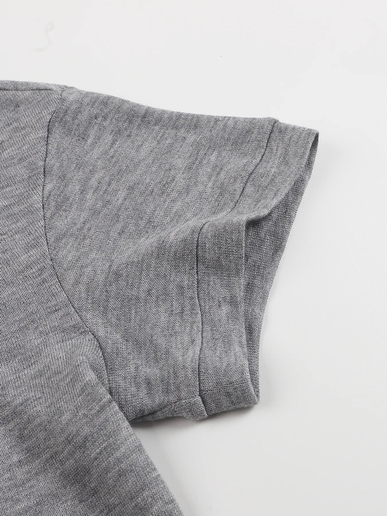 Wool blended printed short-sleeved shirt