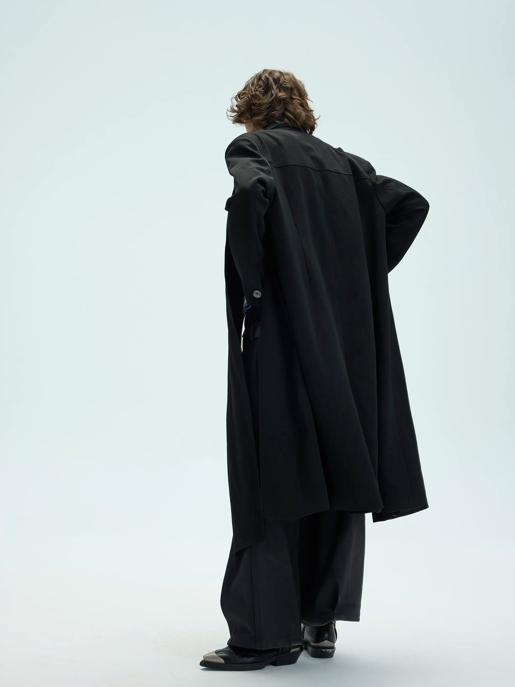 Model shot of Convertible Shawl Collar Extended Length 4
