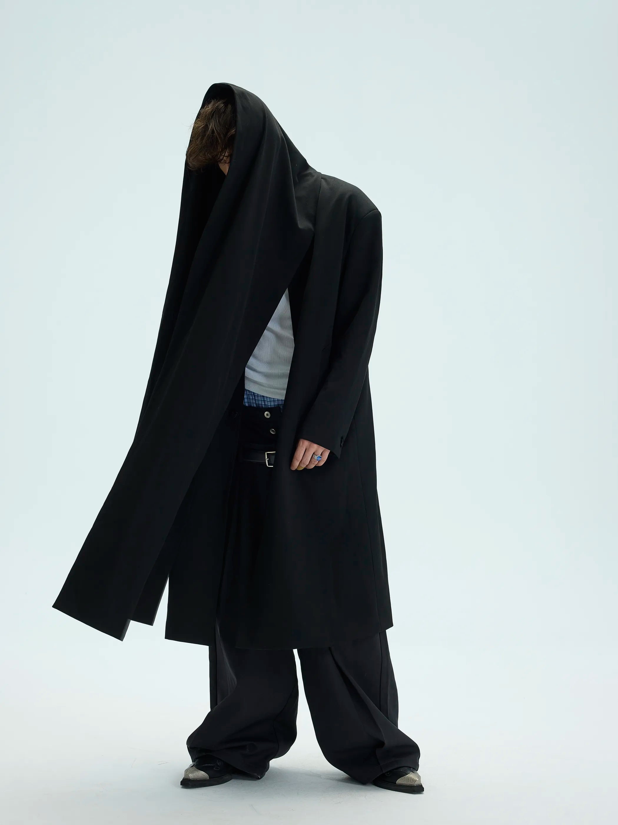 Model shot of Convertible Shawl Collar Extended Length 7