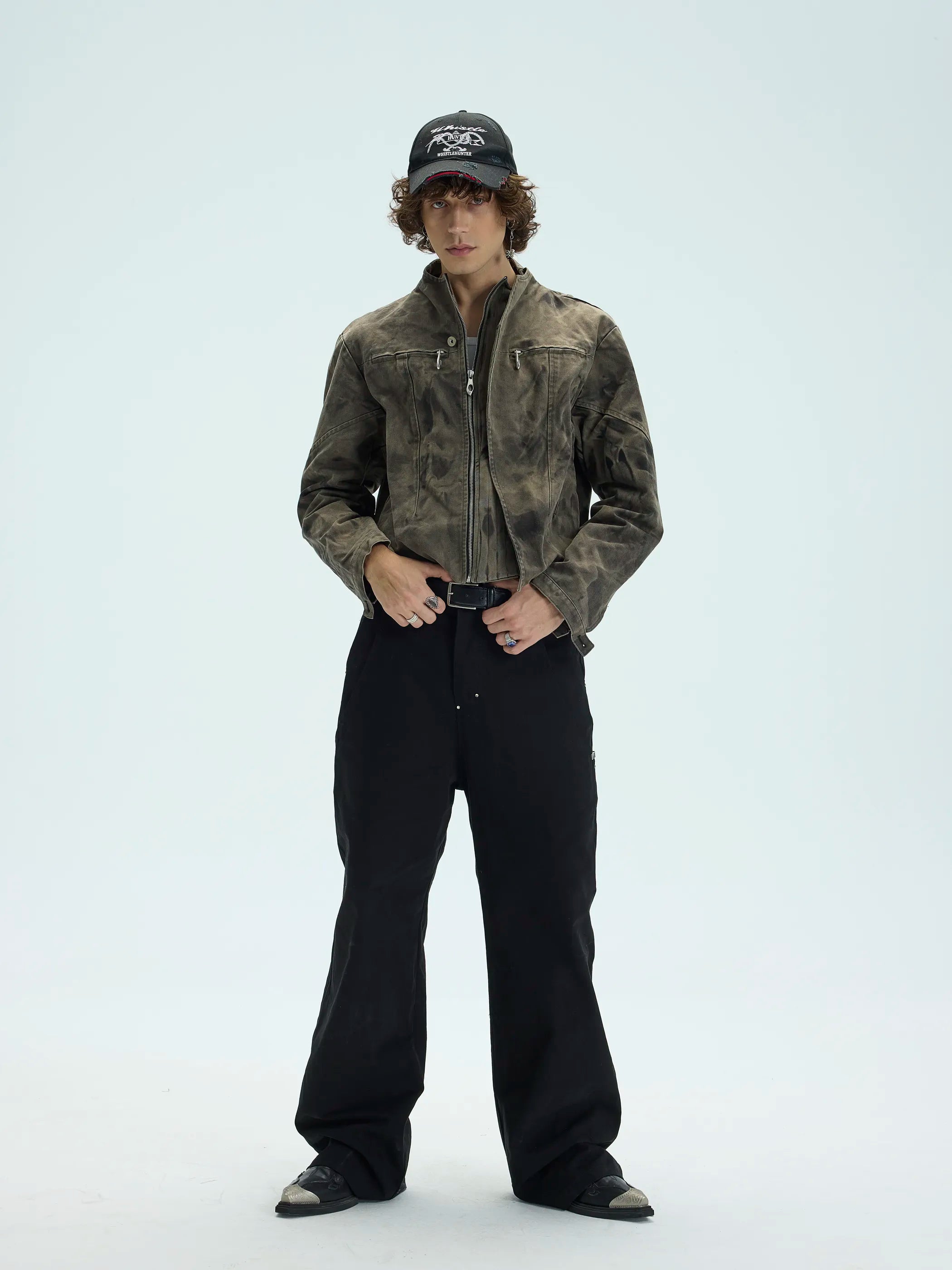 Model shot of Deconstructed False-Layer Jacket 2