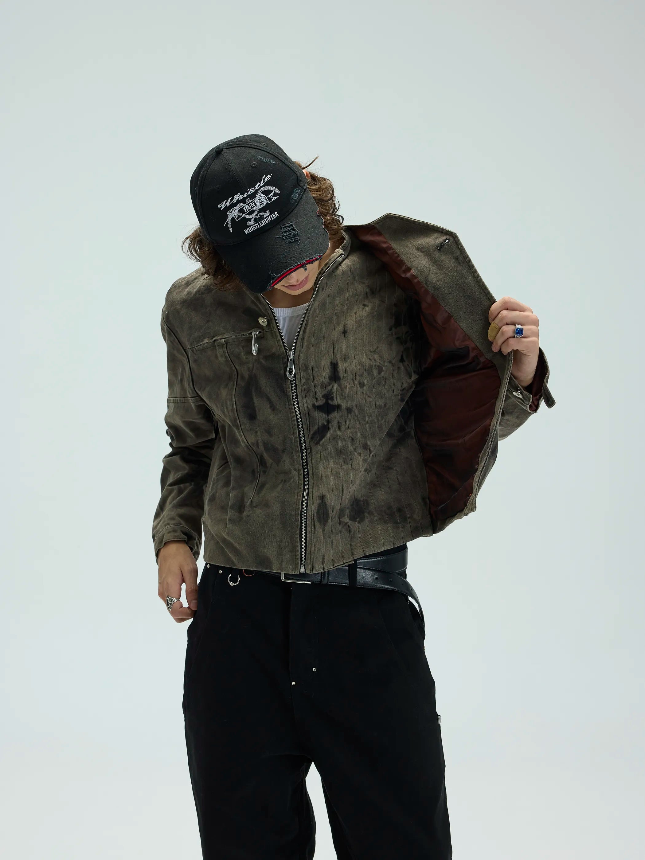Model shot of Deconstructed False-Layer Jacket 3