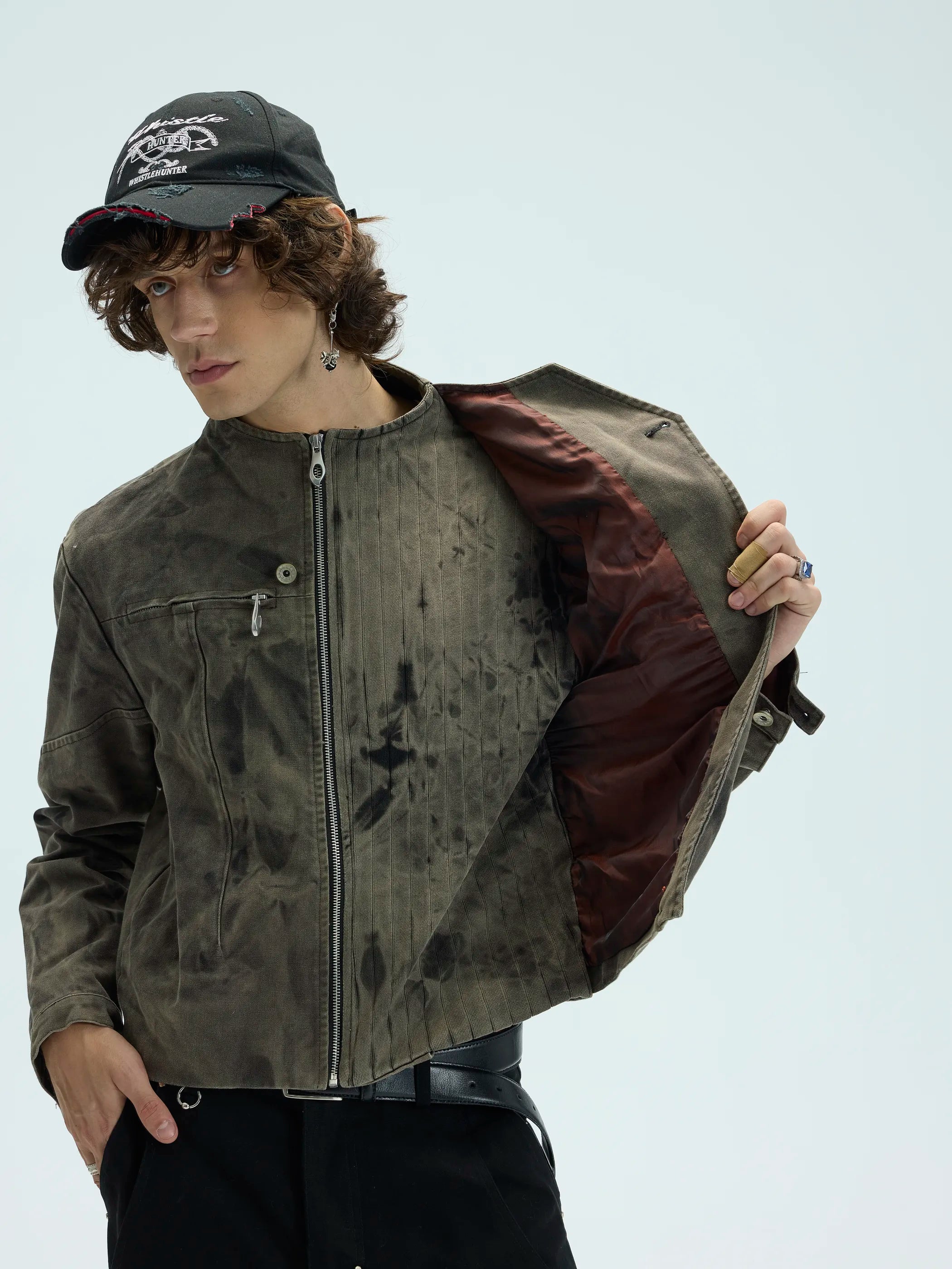 Model shot of Deconstructed False-Layer Jacket 5