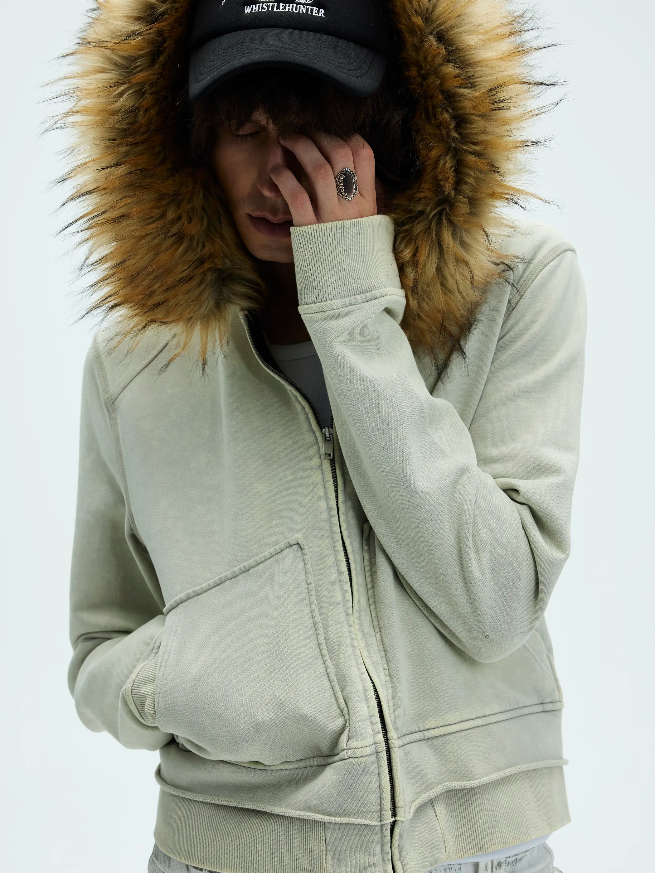 Model shot of Detachable Hood Hoodie 6