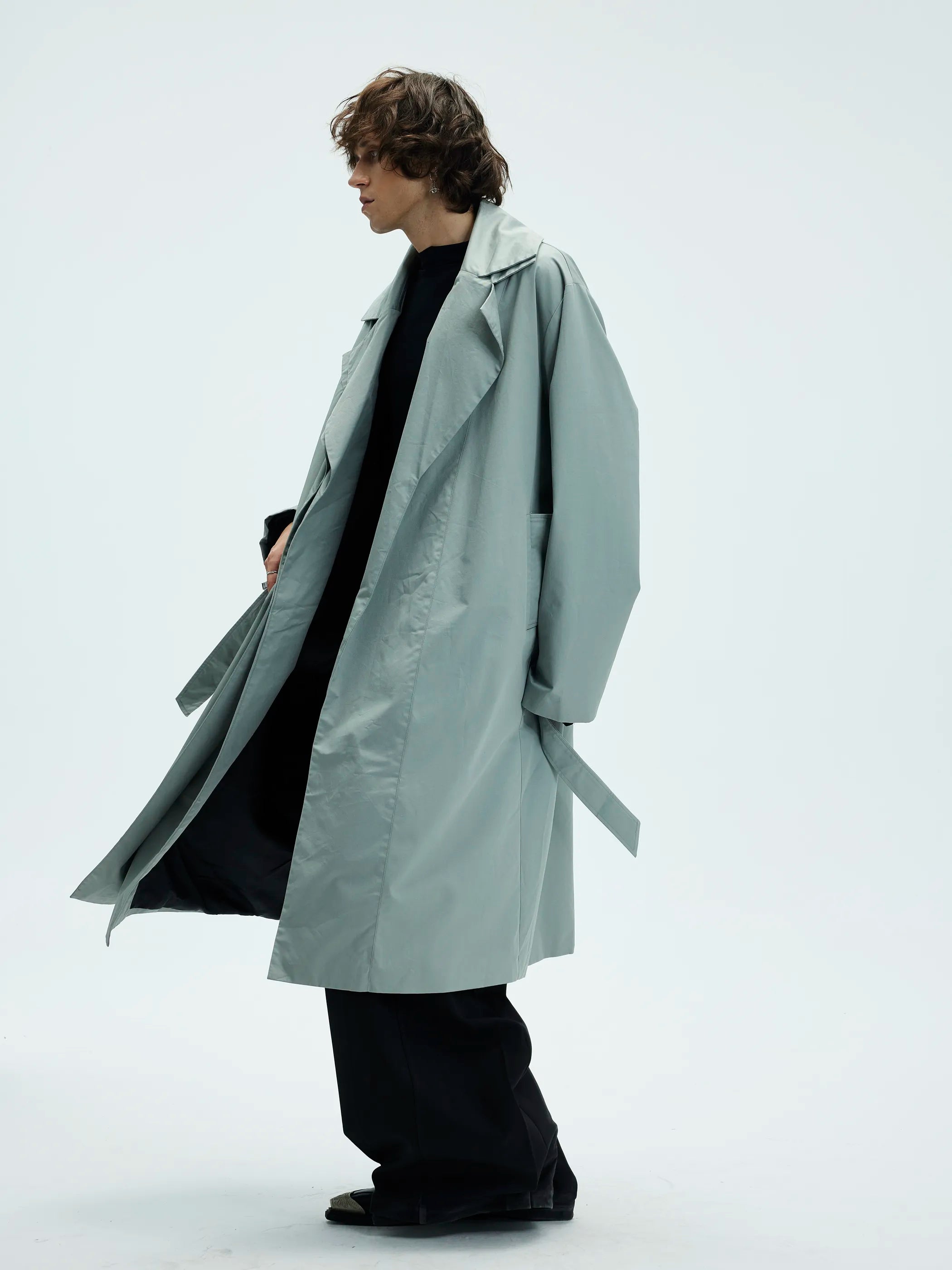 Model shot of Dual-Collar Chesterfield Coat 7