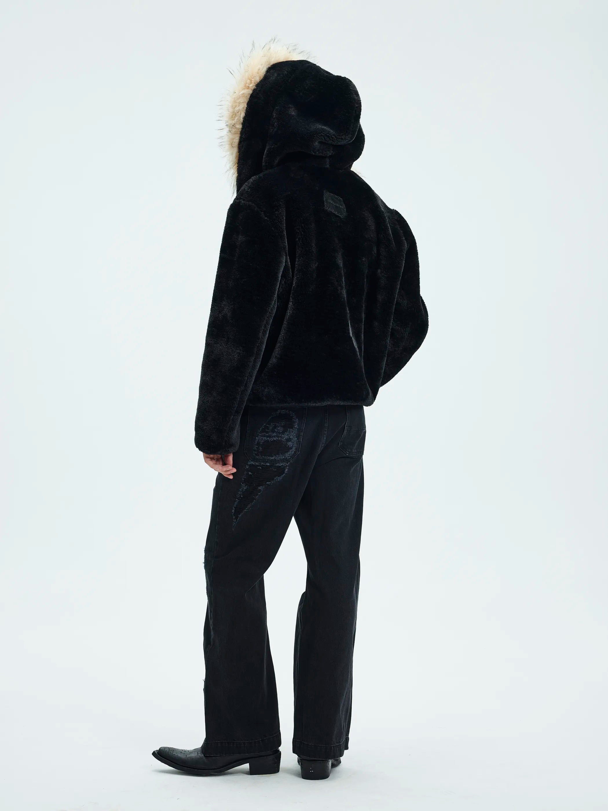 Model shot of Zip-Off Fleece Hooded Coat 10