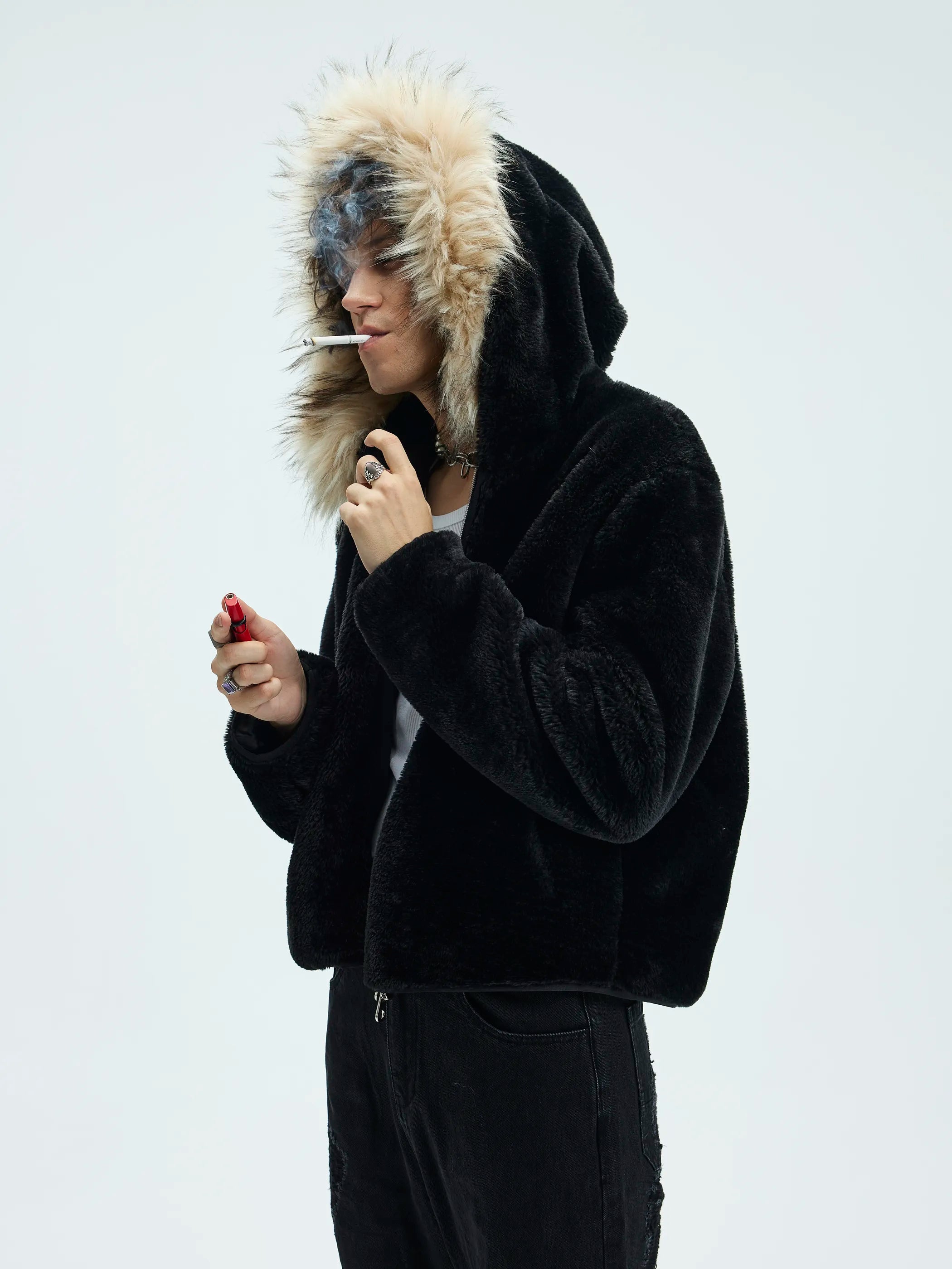 Main shot of Zip-Off Fleece Hooded Coat